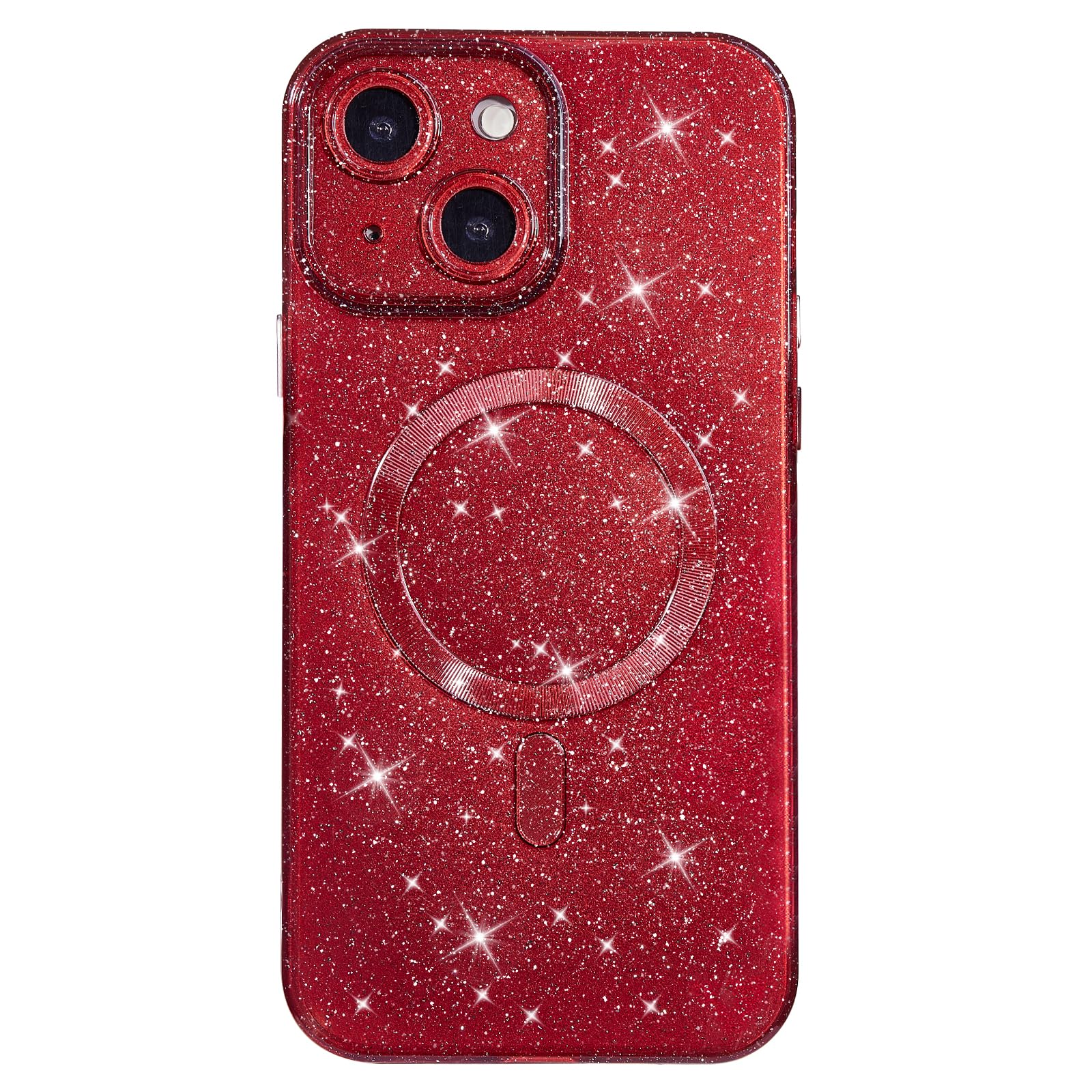 oakxco Glitter Case for iPhone 14 Plus Phone Case Silicone Compatible with Magsafe, Girly Cute Sparkly Bling Glittery Sparkle Magnetic Cases for Women