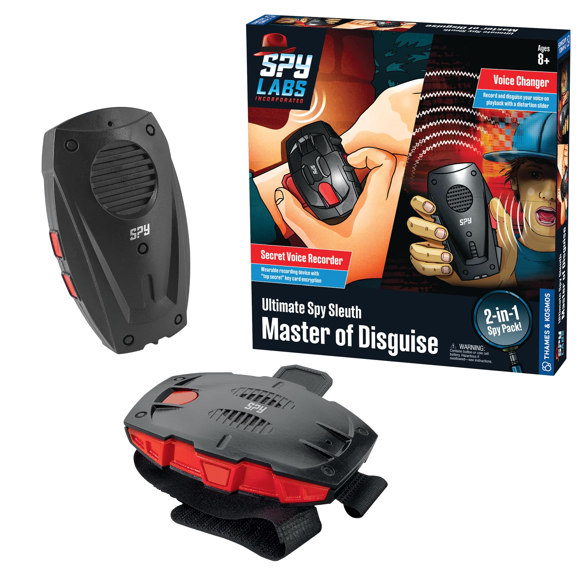 Thames & Kosmos Spy Labs Inc: Ultimate Spy Sleuth Master of Disguise 2-in-1 Toy Spy Pack, Secret Voice Recorder & Voice Changer Toys for Ages 8+ | Essential Pretend Play Gear for Young Investigators