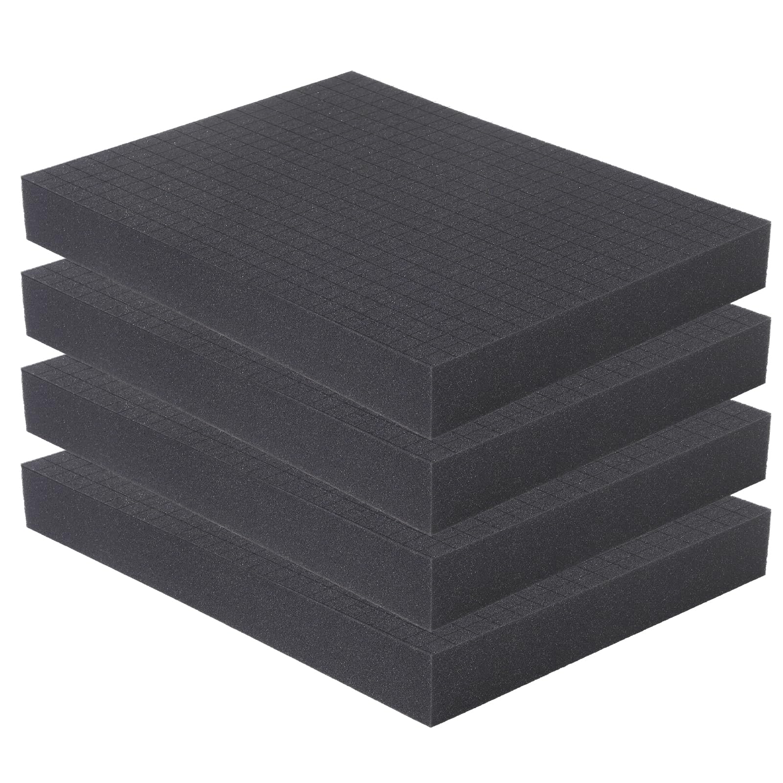 ANABIUP 4-Piece Pick and Pluck Foam Inserts, 16 x 12 x 2 In, Pre-Cut Polyethylene Foam for Craft, Camera, Tool, Gun Cases