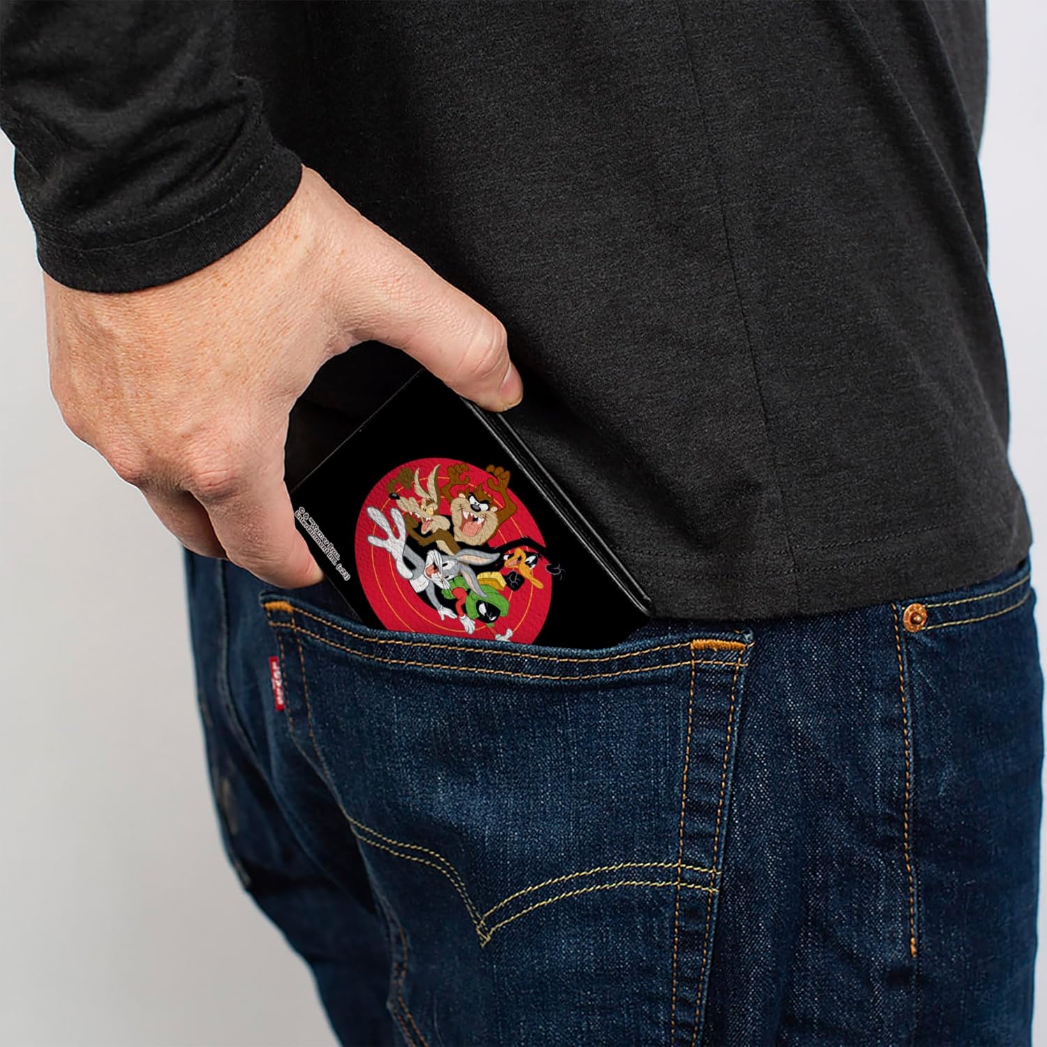 Buckle-Down Looney Tunes Wallet, Bifold, Looney Tunes Character Bullseye Pose Black, Vegan Leather - Image 5