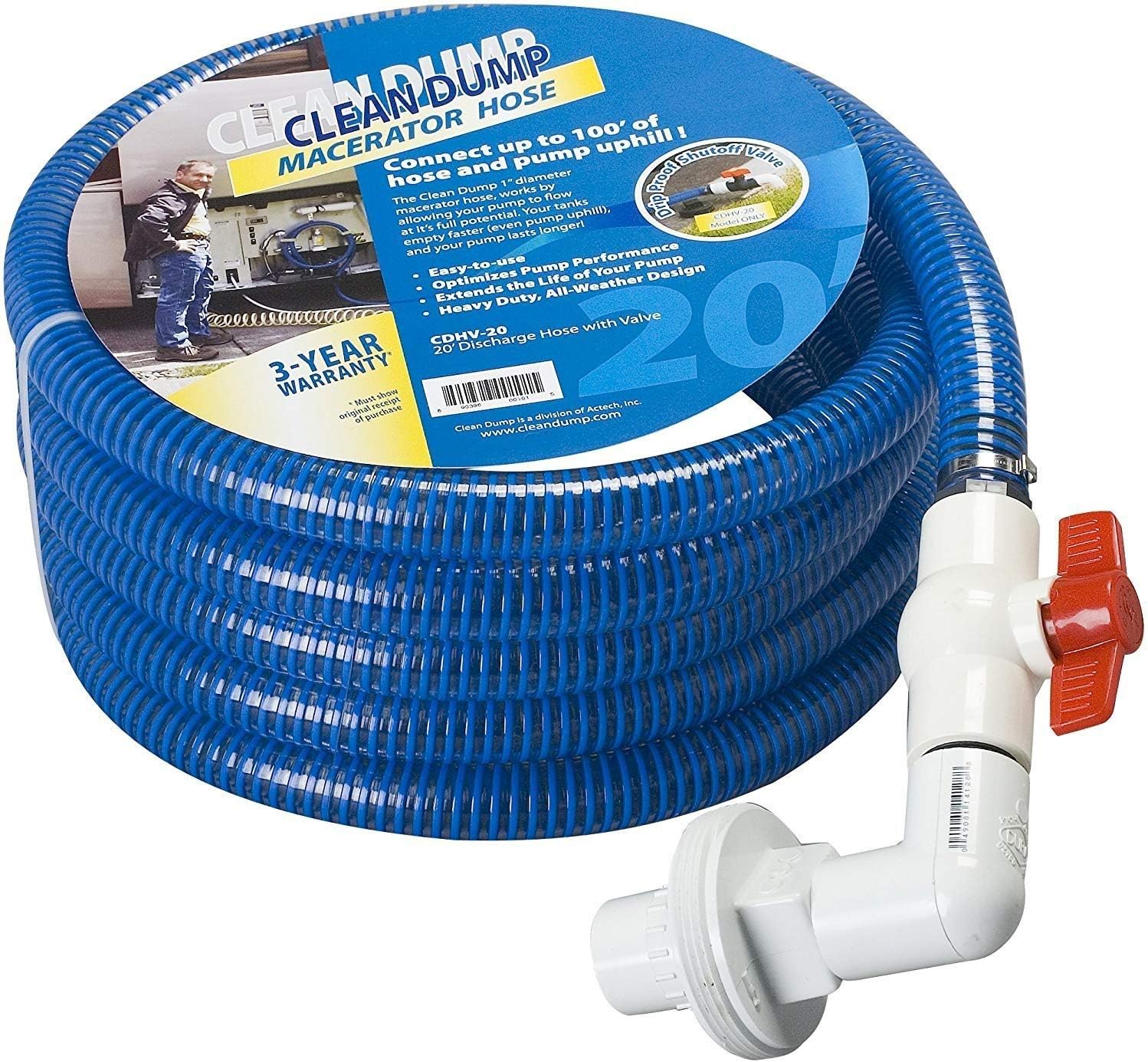 (CDHV-20) 20 Foot Length Discharge Hose with Drip Proof Valve