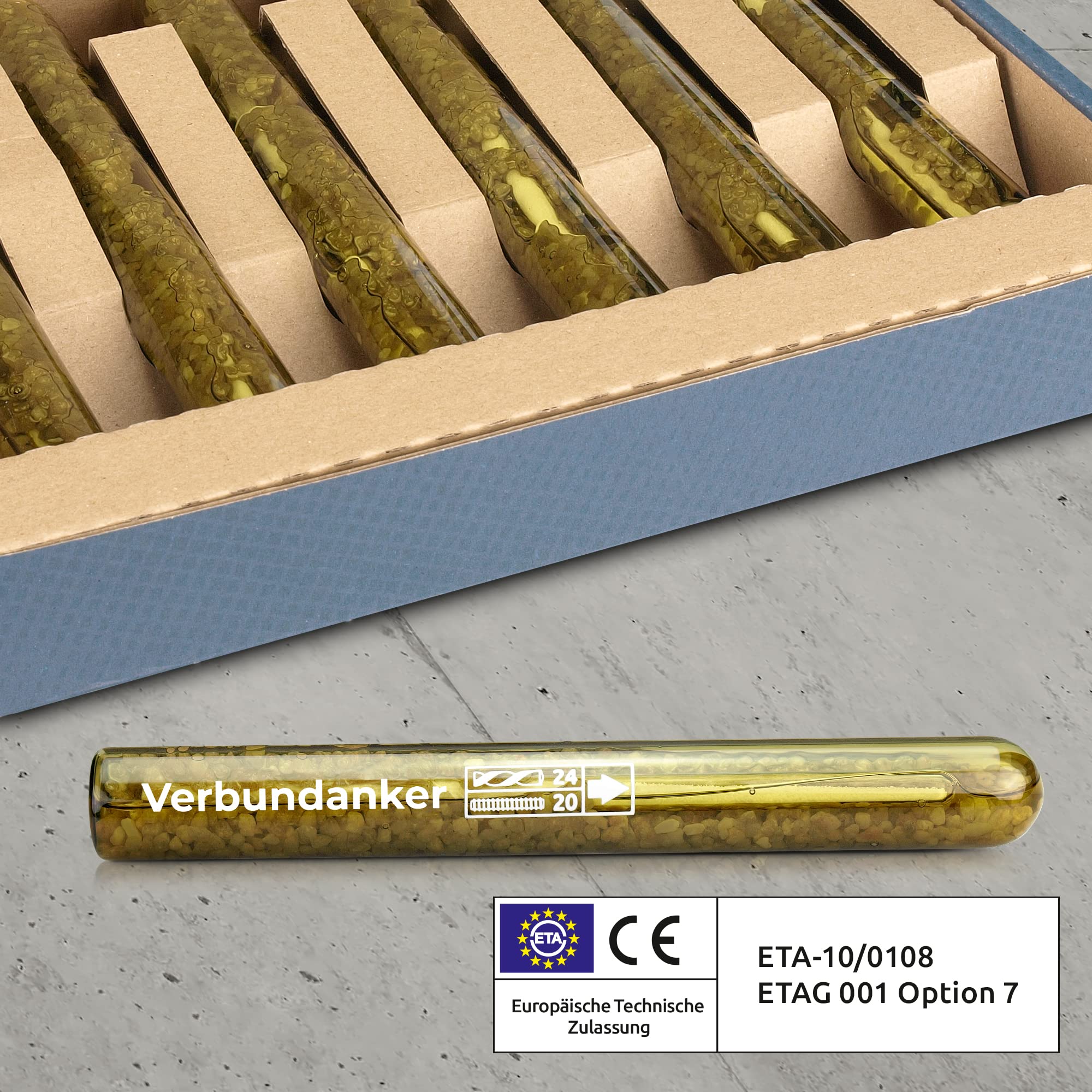 Isolbau Lot de 10 cartouches d'ancrage composite M16 - ETA/ETAG - En verre - Pour filetage M16 - Pour béton