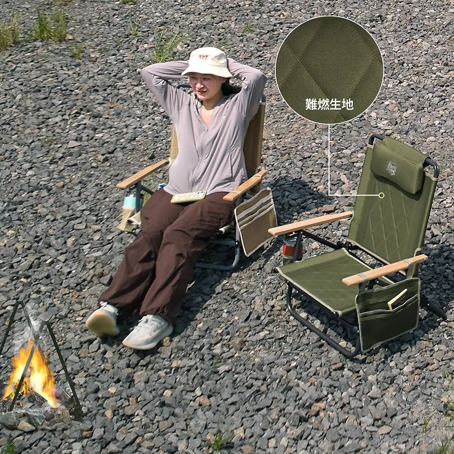 Amazon.co.jp: TIMBER RIDGE アウトドアチェア 折りたたみ椅子 3段