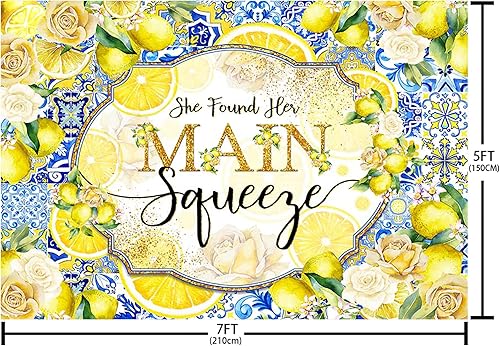 Miniatura 4 de MEHOFOND Telón de fondo de despedida de soltera de limón She Found Her Main Squeeze Bride to Be Bachelorette, suministros de fiesta de verano,