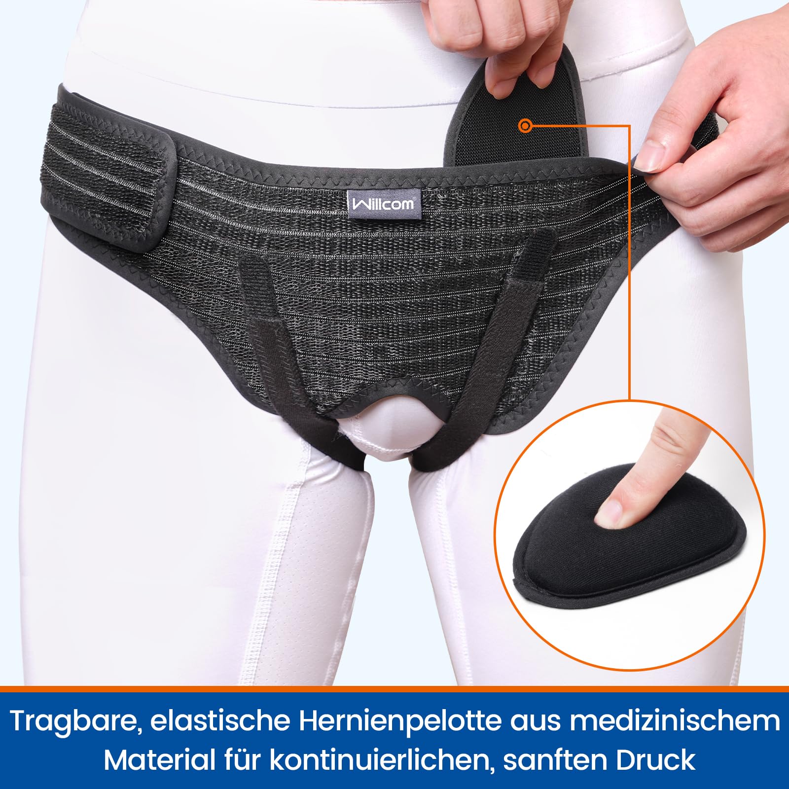 CINTURA HILPH PER ernia inguinale e donna, uomo ernia inguinale fascia flessibile EUR 34,95