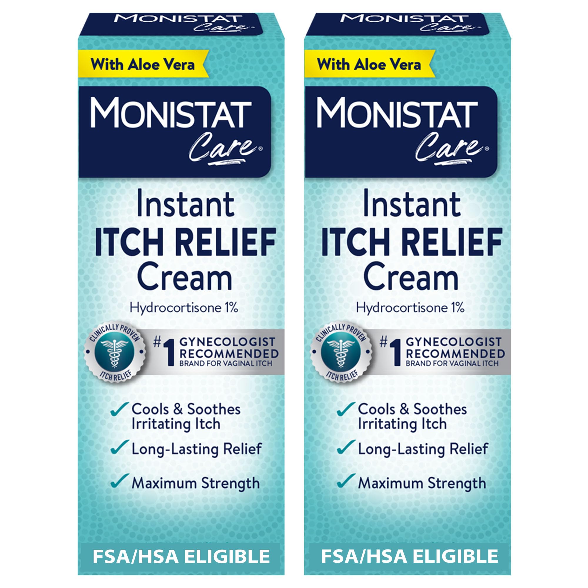 MonistatInstant Itch Relief Cream for Women, Maximum Strength Feminine Itch Care, 1 oz, 2 Pack
