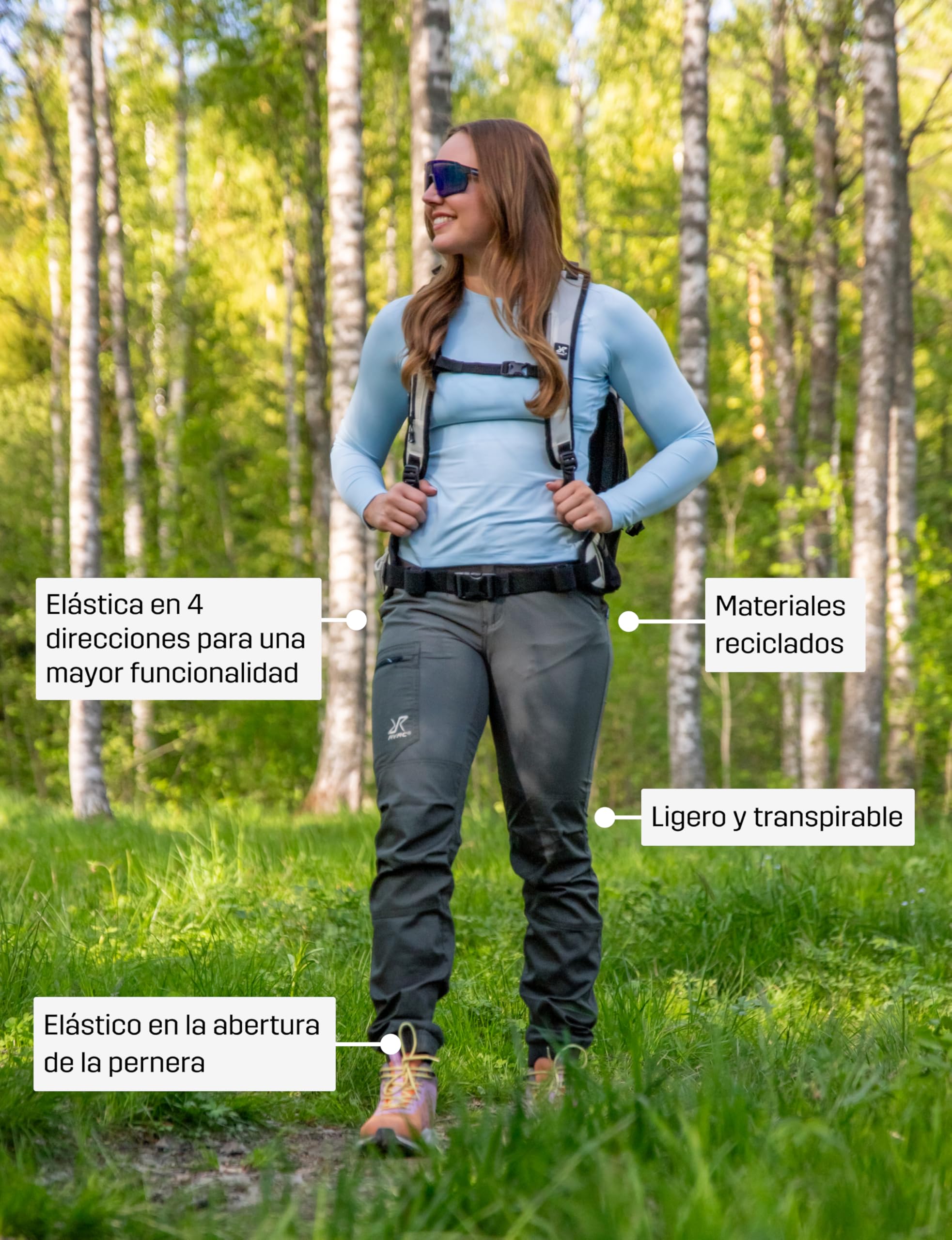 RevolutionRace Rambler Lightweight Pants para Mujer, Pantalones de Senderismo duraderos y Ligeros
