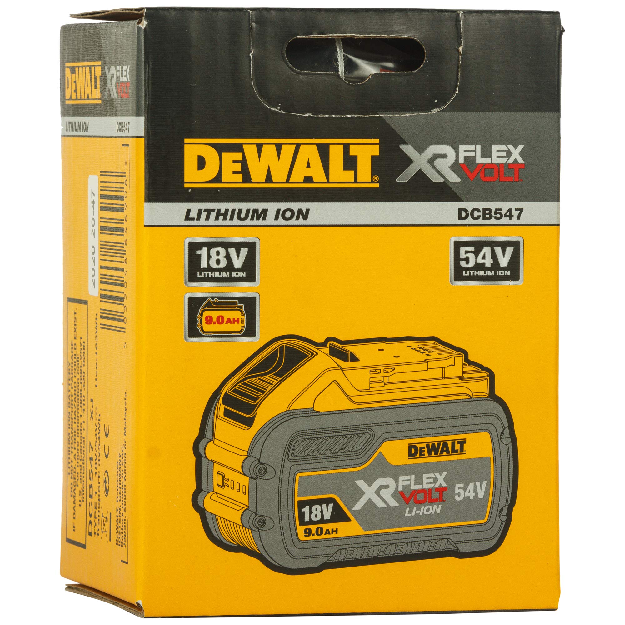 DeWalt DCB547-XJ Batterie XR FLEXVOLT 18V/54V 9Ah/3Ah Li-Ion