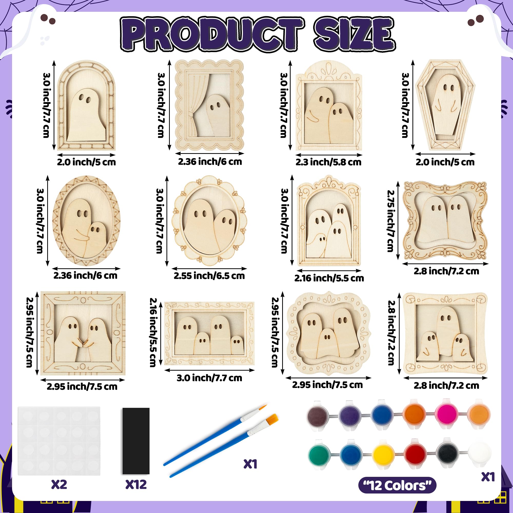 FeuuWamme Marcos de madera fantasma de Halloween para manualidades para