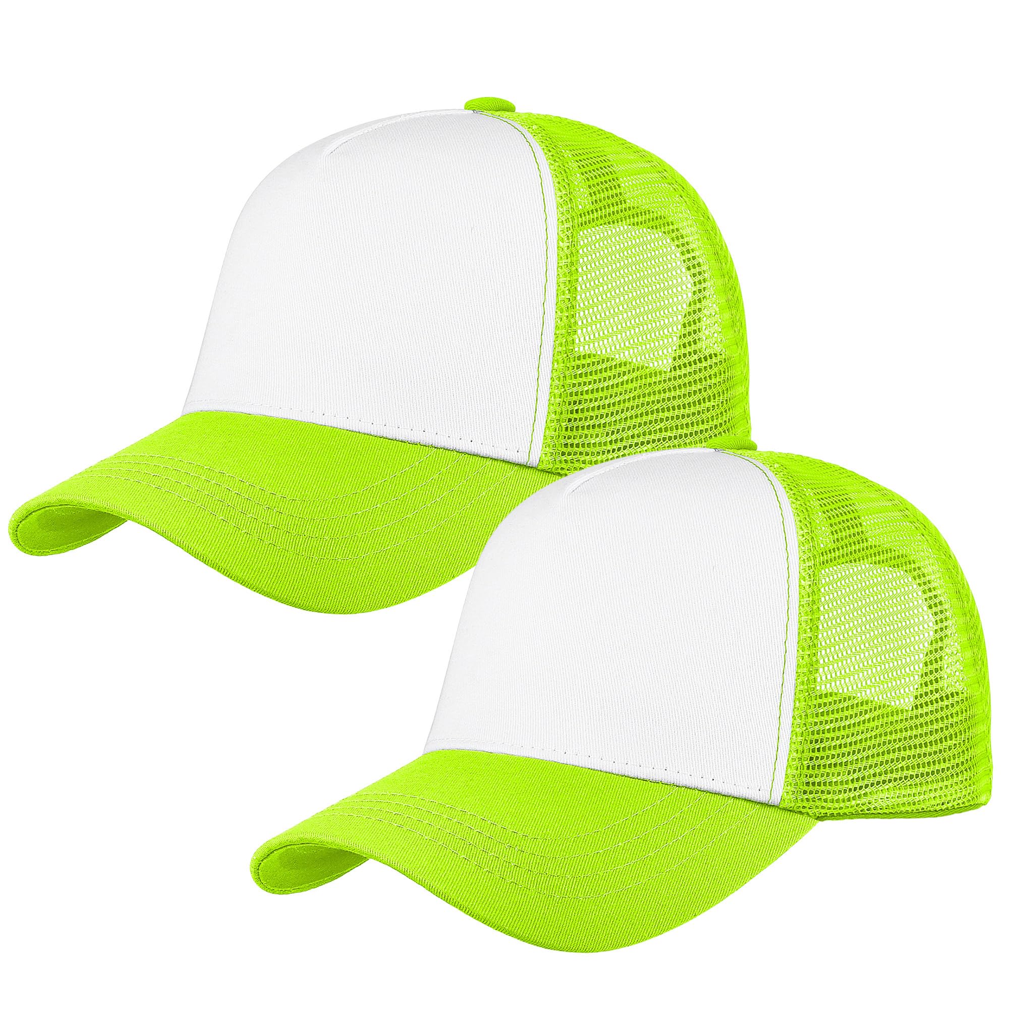 Falari 5-Panel Mesh Baseball Cap, Trucker Hat, Structured Plain Design, Cotton, Adjustable Size
