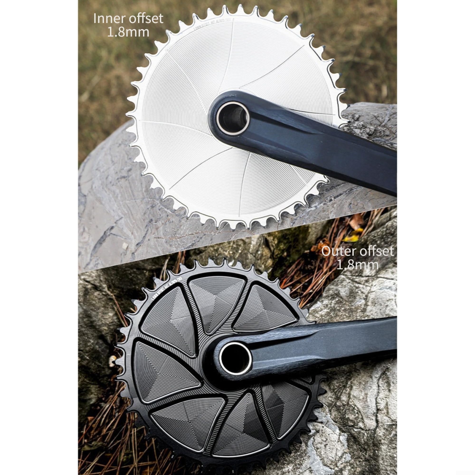 Guarnitura Narrow Wide 40T in Lega 7075 Offset 1.8mm