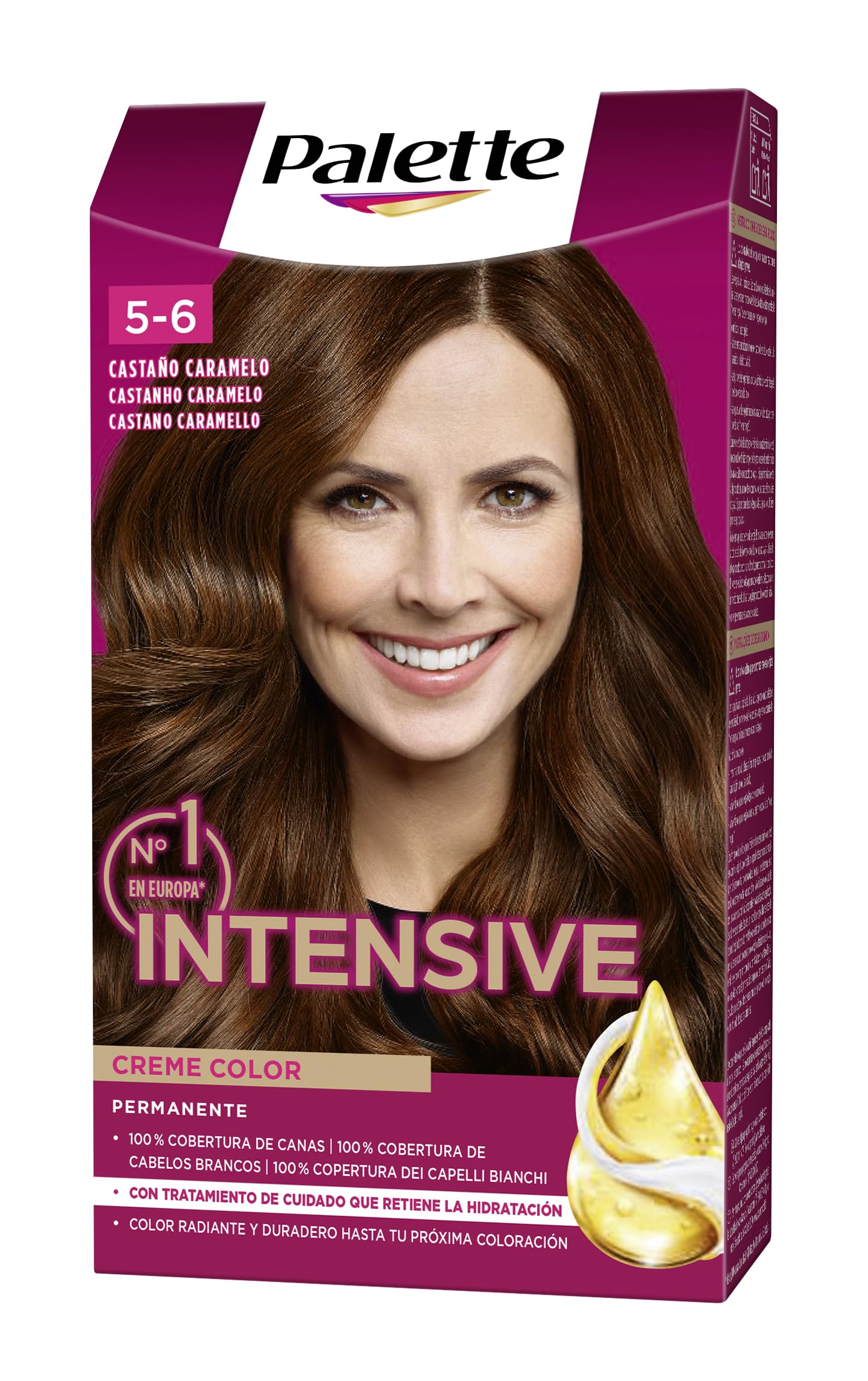 Schwarzkopf Palette Intensive Creme Color- Tono 5.6 cabello Castaño - Coloración Permanente de Cuidado con Aceite de Marula – Óptima cobertura de canas – Color duradero hasta 8 semanas