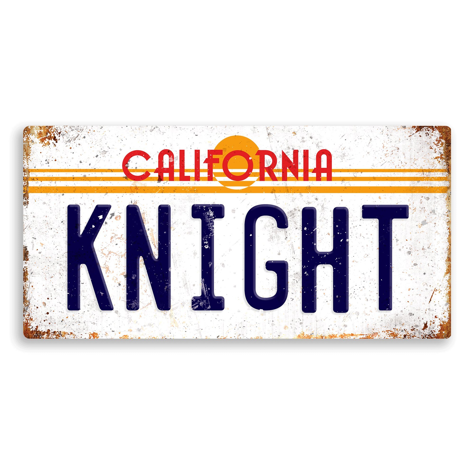 WTF | Famous Movie Number Plates – Knight Rider “KNIGHT” | Sticky-Pads - Metal Wall Sign Plaque Custom Name
