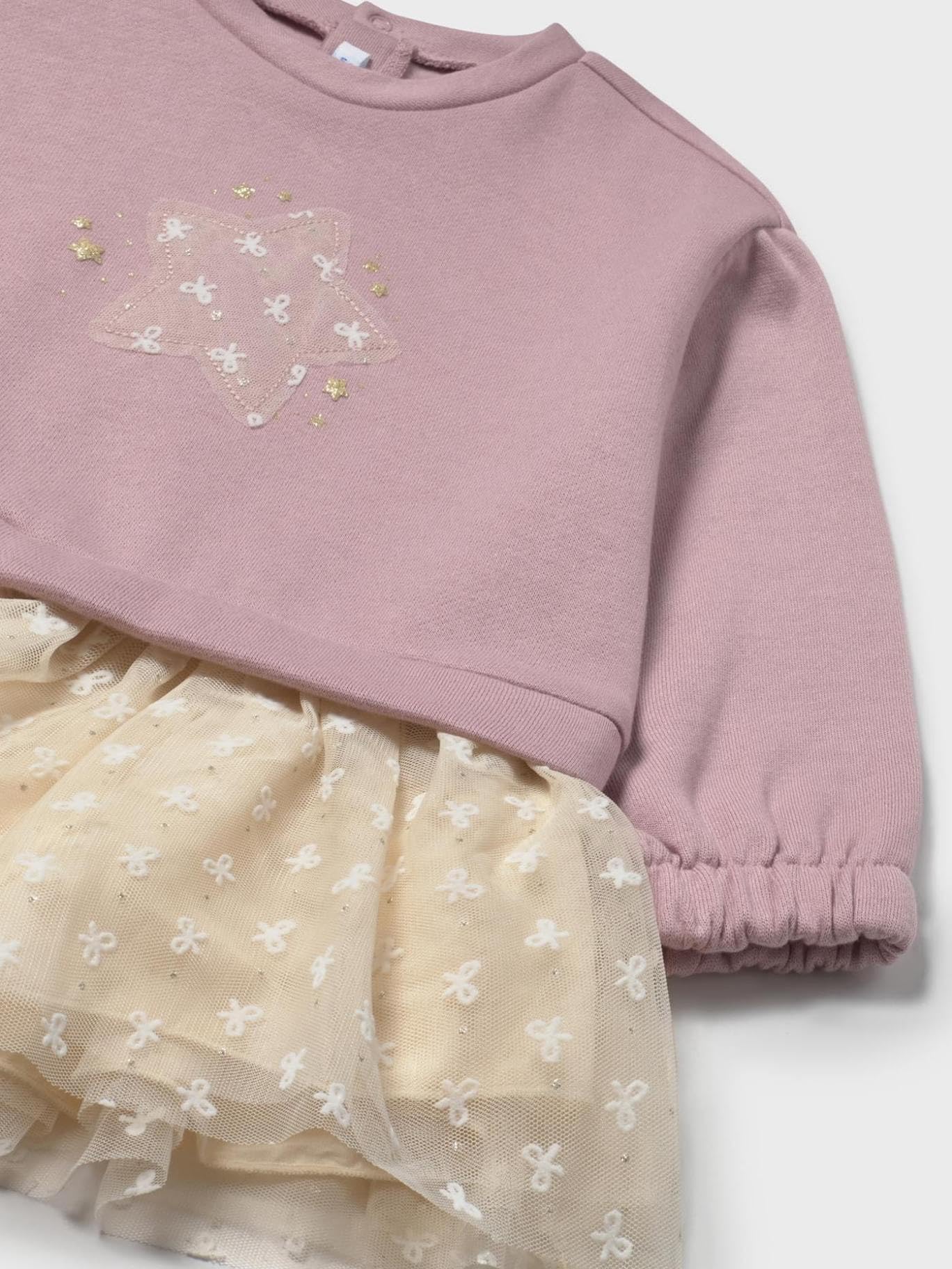 Mayoral Vestito Coordinato Tulle per Bimba Quarzo