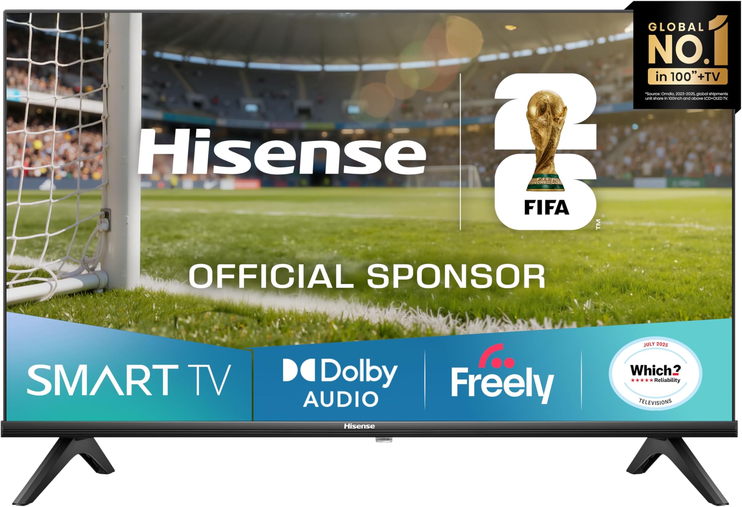 Hisense 40 Inch 40E4QTUK FHD LED TV 2025 - Direct Lit LED, Dolby Audio, Natural Colour Enhancer, Games and Sports with Freely, Disney+, YouTube, Netflix