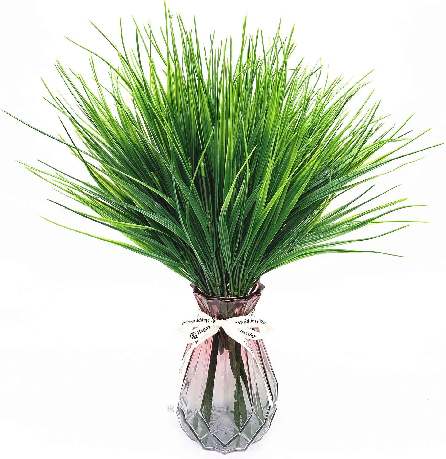 Artificial Plants, Fake Plastic Greenery Faux Shrubs Bushes Wheat Grass Outdoor Window Box Verandah Hanging Planter Decor Indoor Outside Home Garden UV Resistant Wedding DIY Decoration - 4 Pcs - Image 2