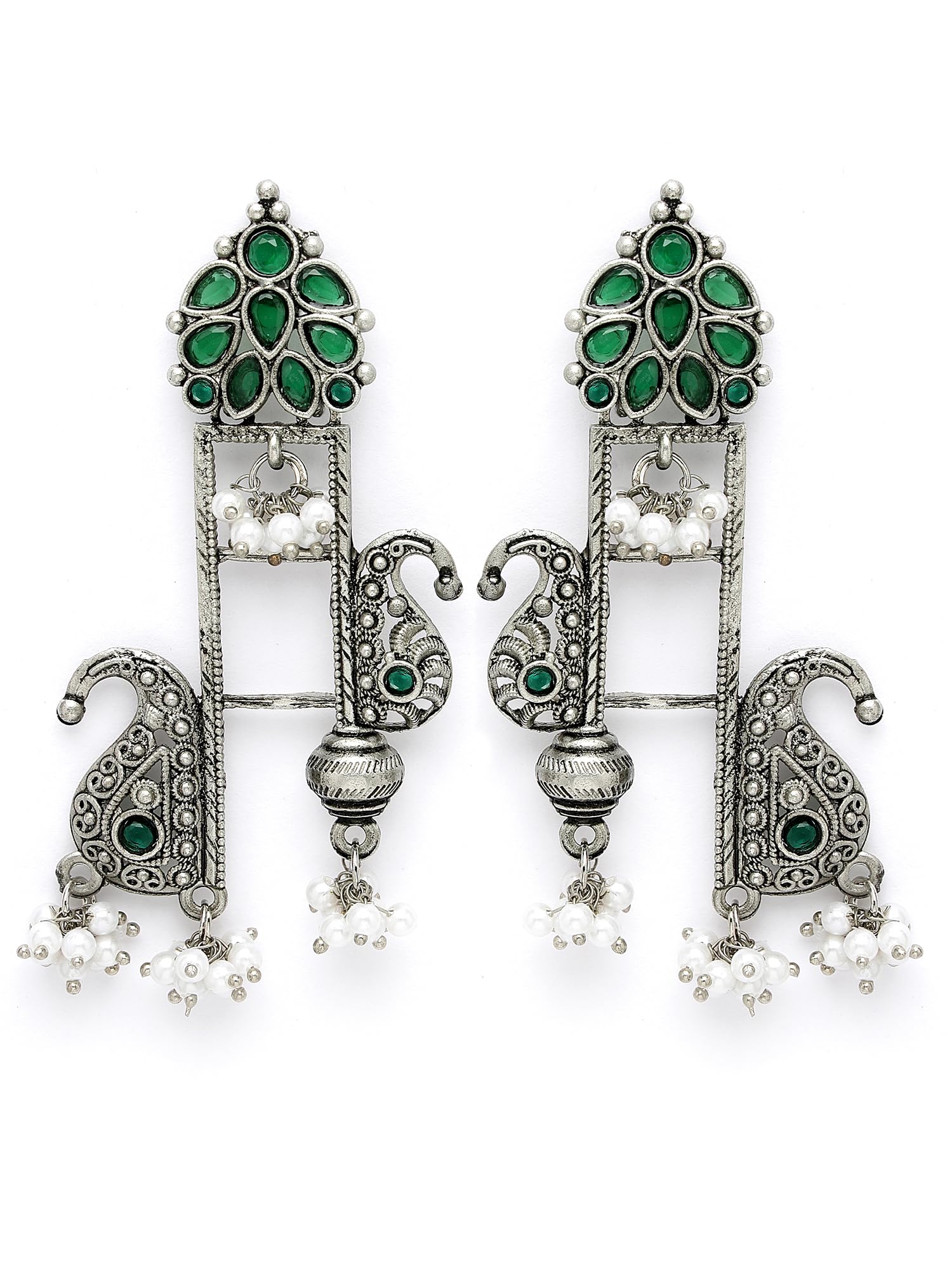 See full amazon price history chart for Karatcart Oxidised Silver Green Carved Stone Drop Earrings for Women Karatcart Oxidised Silver Green Carved Stone Drop Earrings for Women (B0CWRBGVNF) Amazon Price History, Amazon Price Tracker