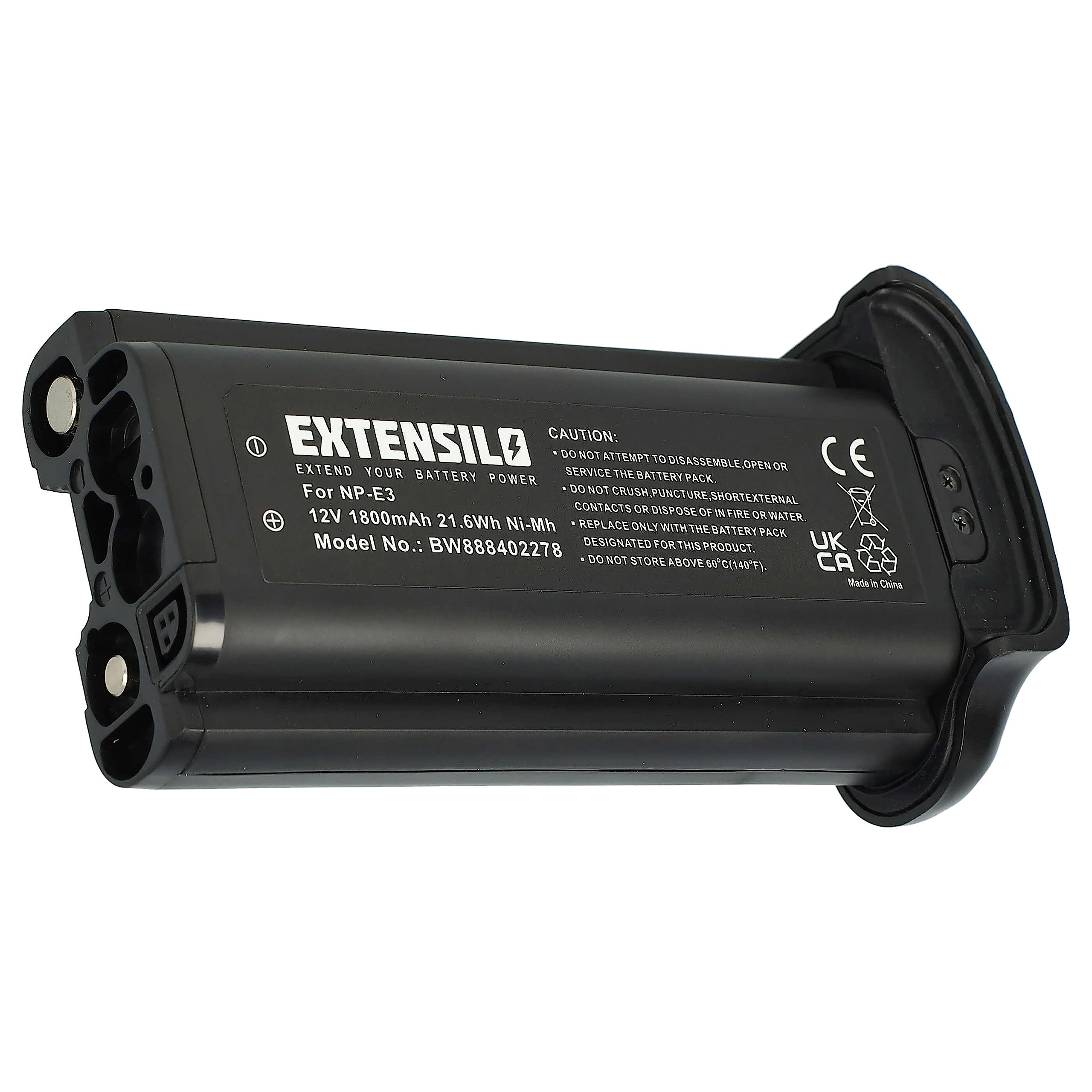 batteria compatibile con Canon EOS 1Ds Mark II, 1D Mark II N, 1D, 1D Mark II, 1Ds fotocamera (1800mAh, 12V, NiMH)