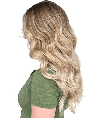 Miniatura 8 de Tressmatch 16 pulgadas (18 pulgadas) Remy extensiones de cabello humano clip en ombre apagado Negro/Medio/Castaña café Full Head Volumen Set 9