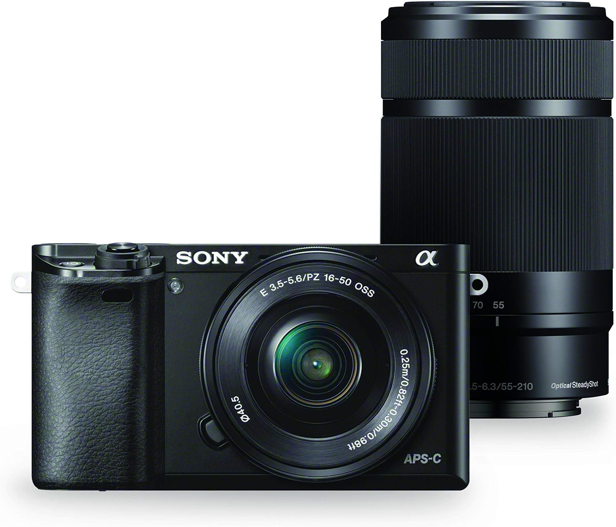 Sony Alpha a6000 Mirrorless Digital Camera w/ 16-50mm and 55-210mm Power Zoom Lenses (Renewed)