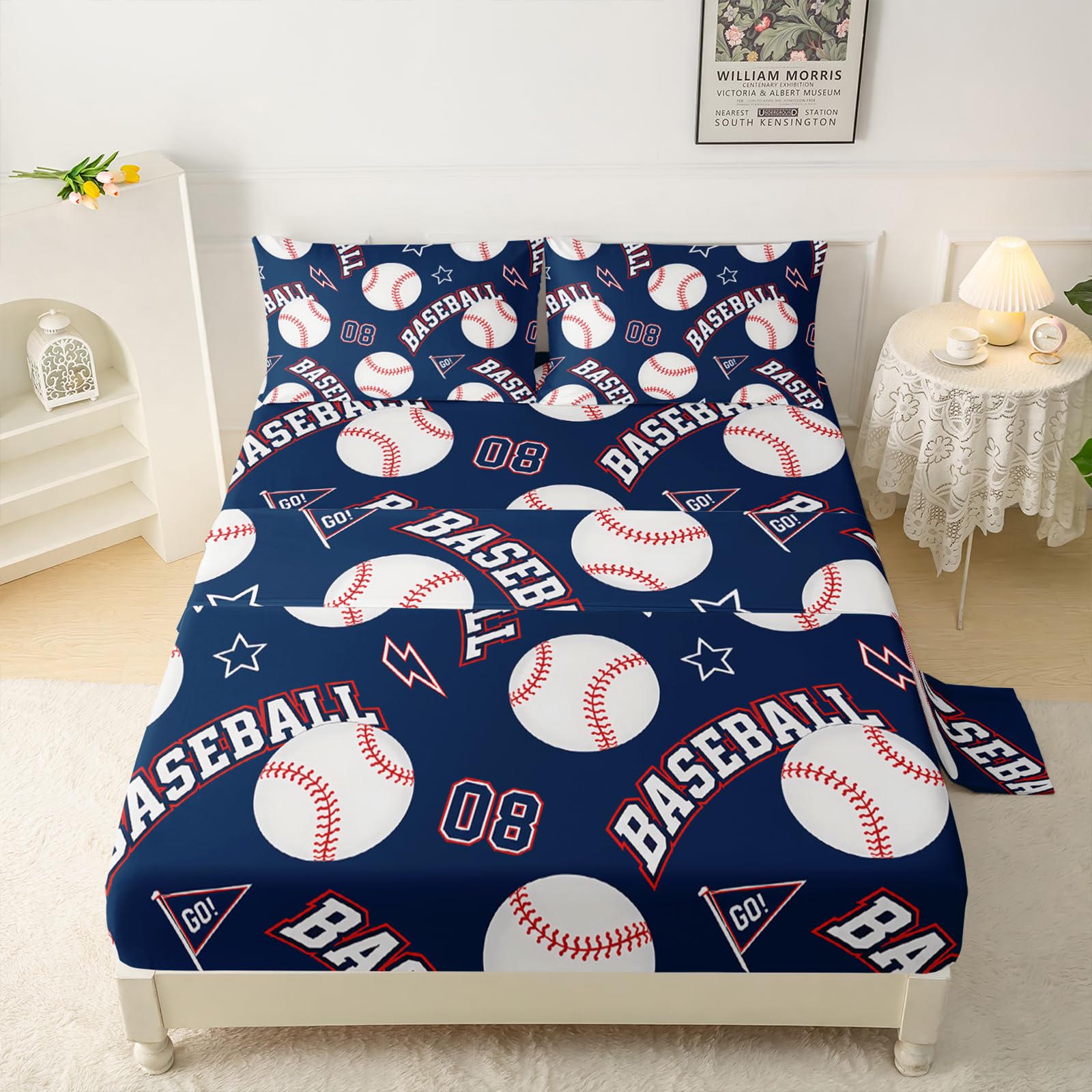 QOOMO Baseball Sheet Set Twin Size