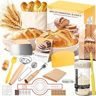 Sourdough Starter Kit, Sourdough Bread Baking Supplies, Round & Oval Ban...