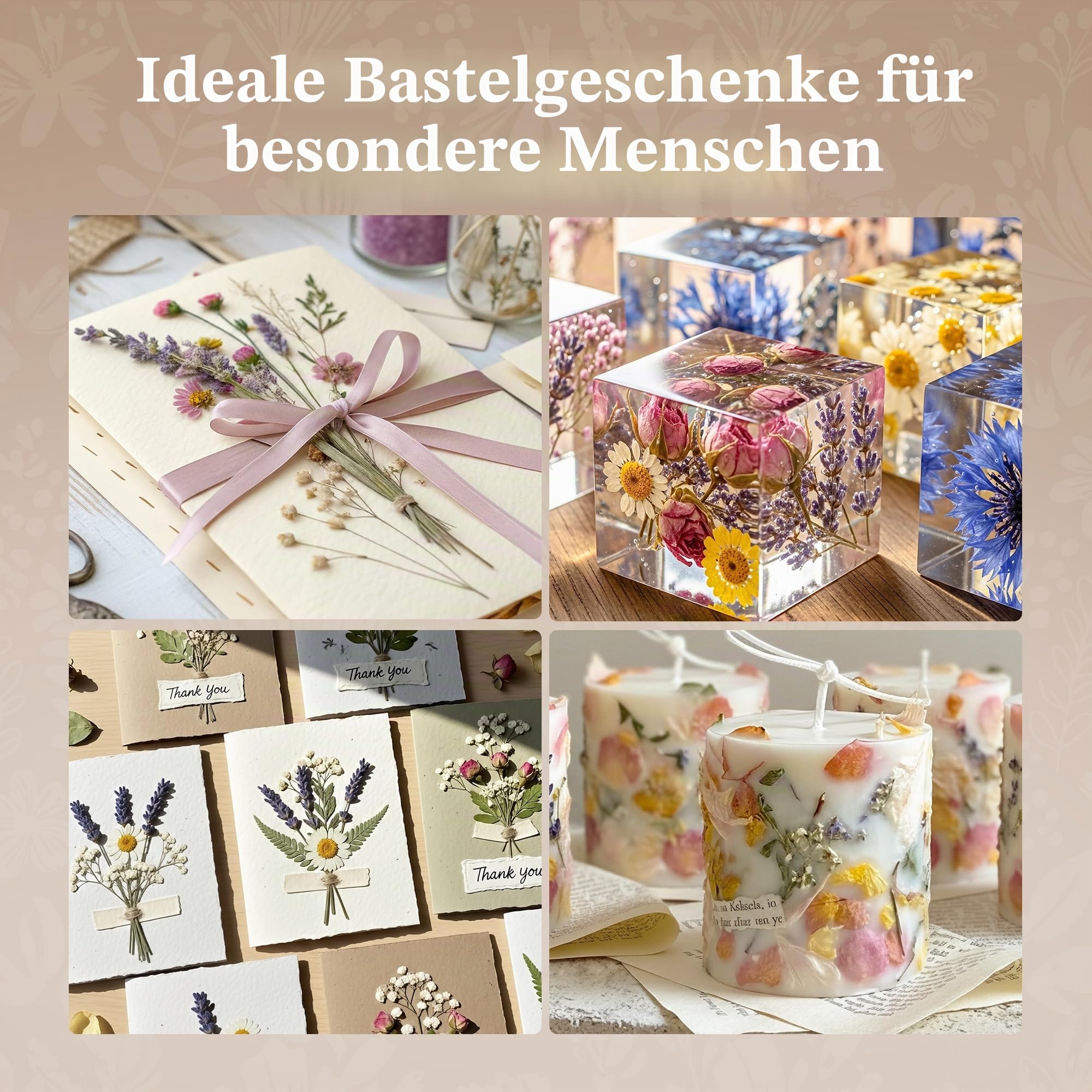 Aboofx Mikrowellen Blumenpresse(22,9x22,9 cm), Schnellste Trocknung in Minuten, Großes Blumenpress Set für Blumen,Kräuter&Blätter, Wiederverwendbar Filzmatten, DIY Basteln, Herbarium, Resin Art