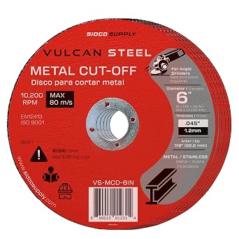 6 Inch Cut Off Wheel 25 Pack - Precision Smooth Cutting - Abrasive Cutoff Wheel - Aluminum Oxide - Metal Cutting Wheel - Grinder Cut Off Wheel - Cut Off Disc - Sidco Supply
