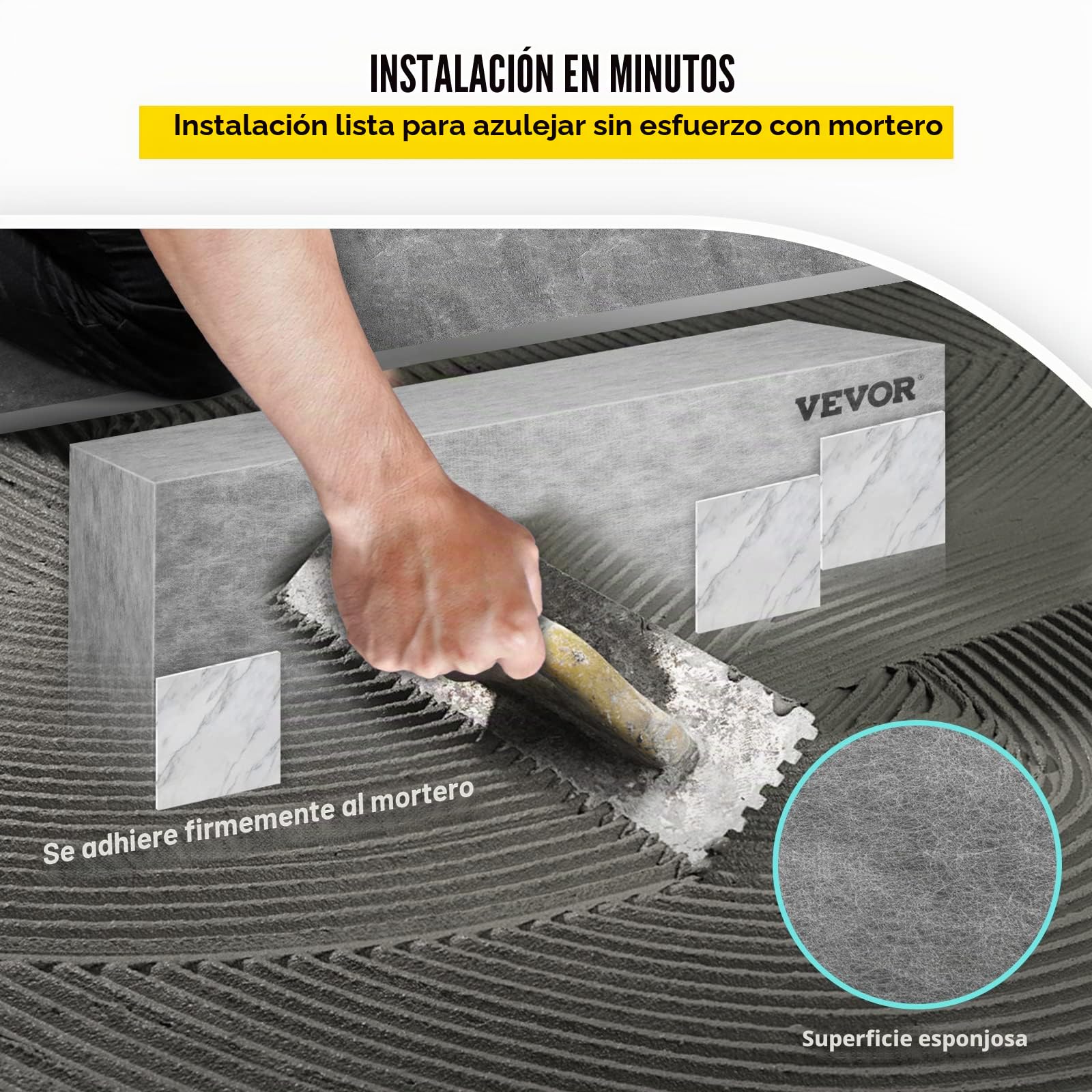 VEVOR Banco Rectángulo de Ducha 120x40x50 cm Banco Listo para Baldosas Material de EPS Compuesto Asiento de Banco de Ducha Listo para Azulejos Carga de 200 kg Membrana Impermeable para Cuarto de Baño