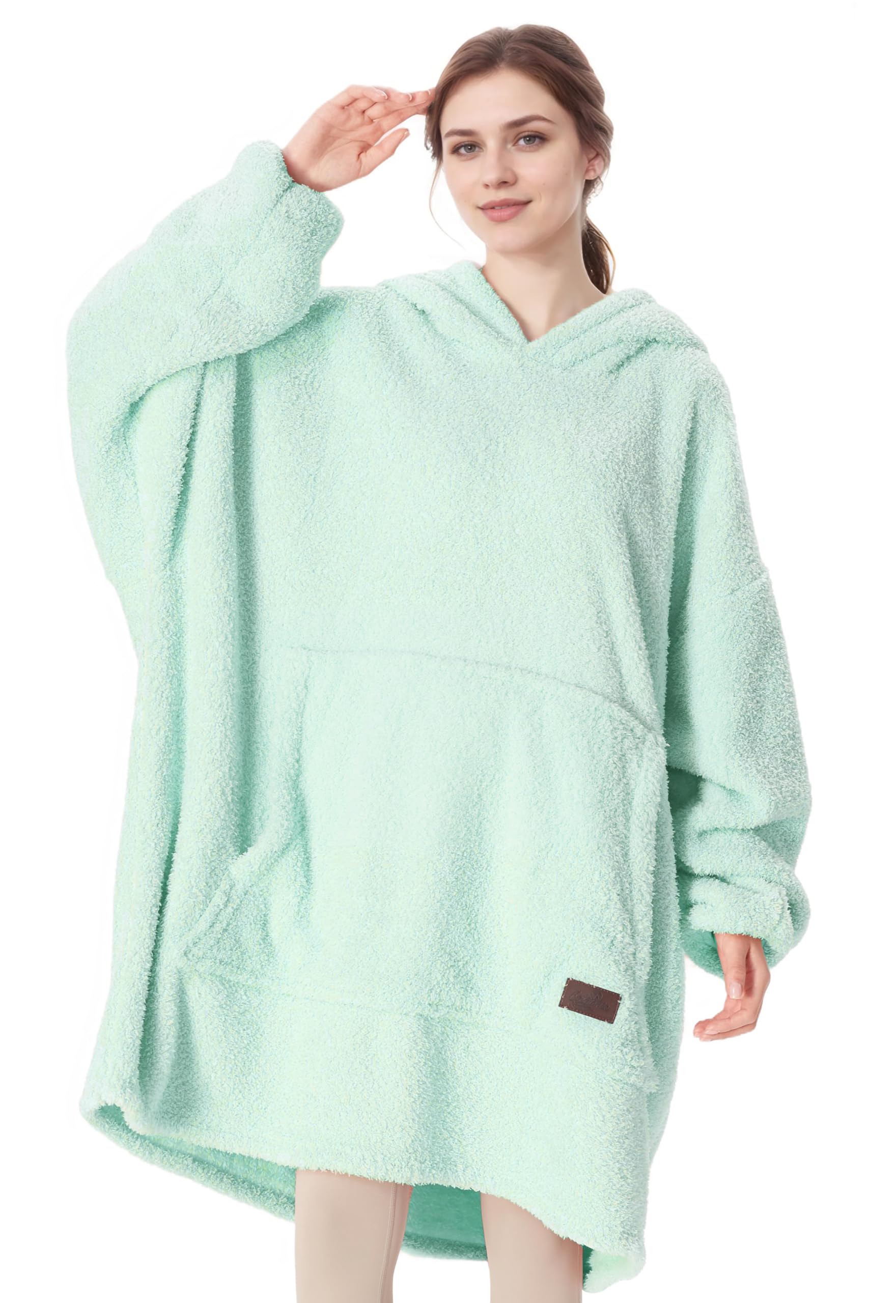 Sponsored Ad – Catalonia Classy Wearable Oversized Hoodie Blanket, Snuggle Sherpa Blanket Hoodie, Warm Throw Blanket Sweatshirt with Sleeves for Winter, Gifts for Mum Women Men Adults Teens, Aqua