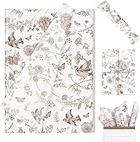 Vista 11 de Whaline 100 hojas de papel de seda floral azul chinoiserie pájaro flor regalo papel de regalo 13.7 x 19.6 pulgadas, elegante azul y blanco
