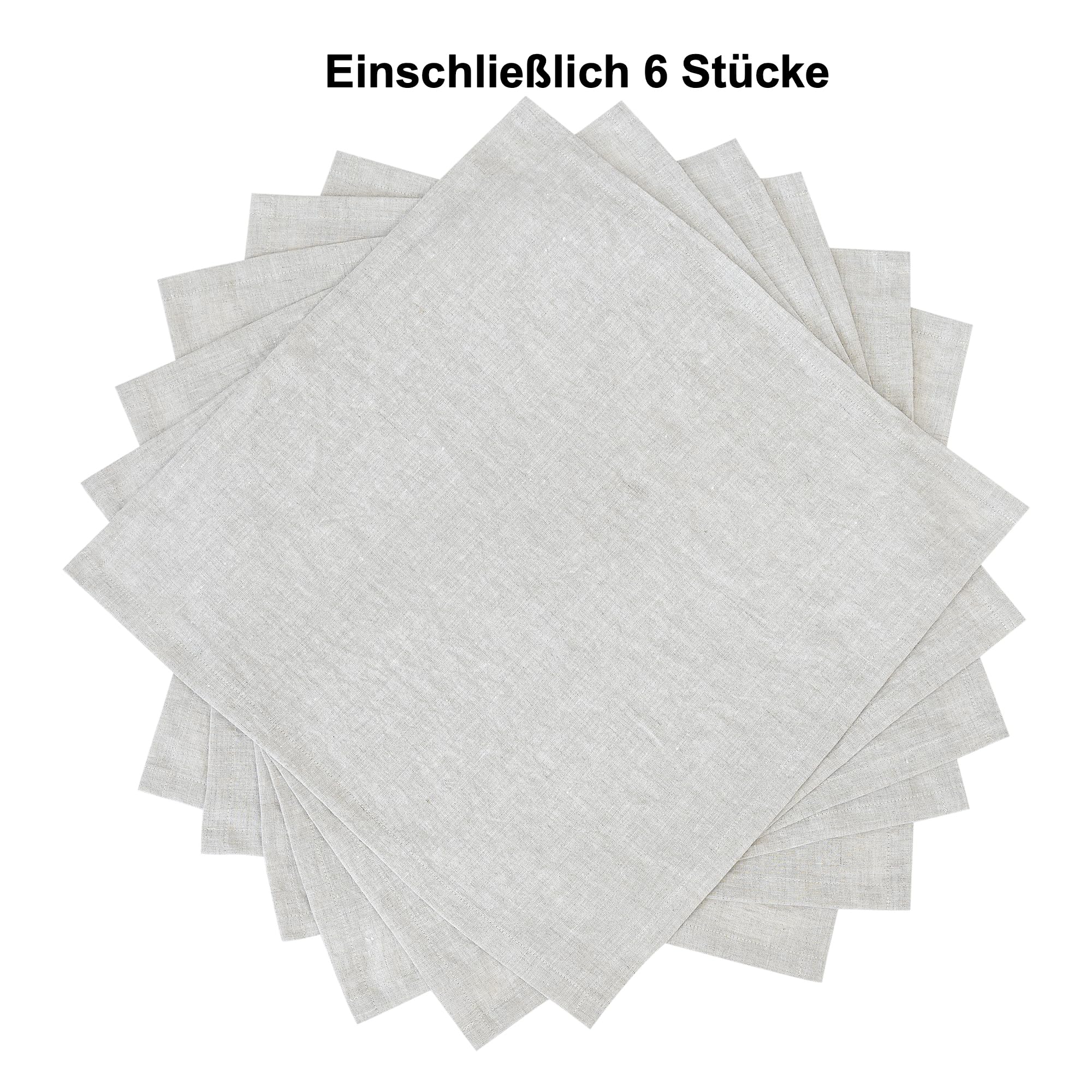 Len serwetki obiadowe 45 x 45 cm, 100% len, zestaw 6 serwetek, na imprezy, Boże Narodzenie, Święto Dziękczynienia, wesela, można prać w pralce
