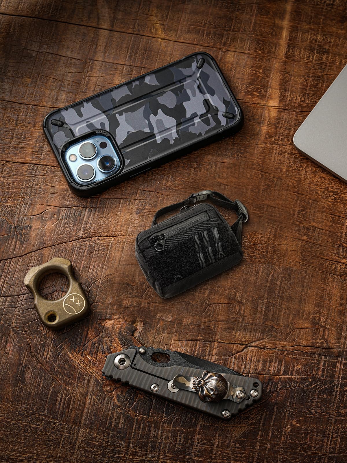 TACTICAL_GEEK Storage A18 EDC Utility Pouch - Bolsa compacta para auriculares inalámbricos con cierre rápido, mini monedero, para uso diario, viajes al aire libre, Negro , mini, Monedero