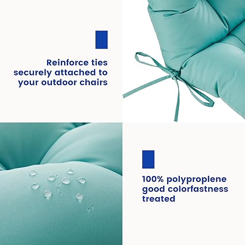 Miniatura 8 de BLISSWALK Cojín para silla de patio Adirondack, mecedora con respaldo alto, cojín para silla de asiento de exterior de 48 x 21 x 4 pulgadas,