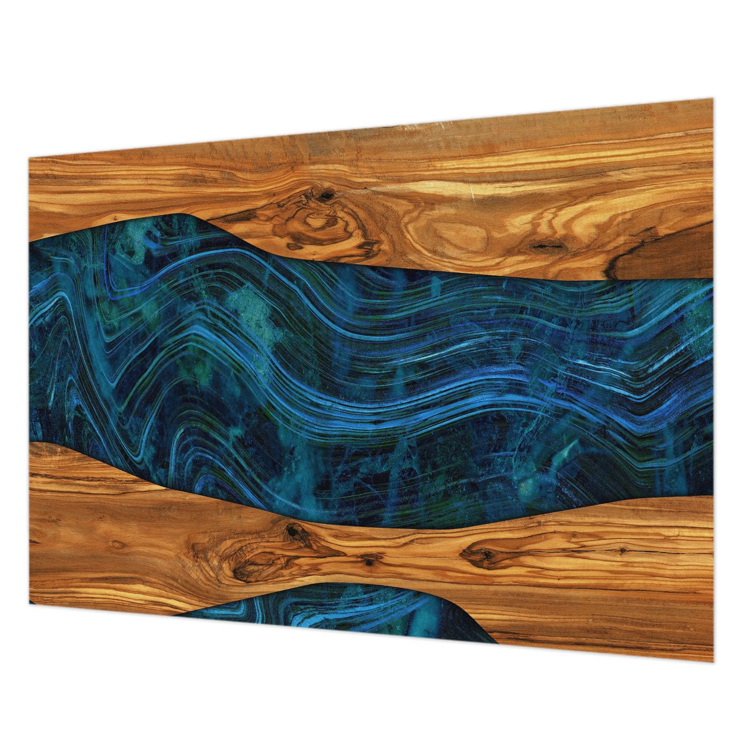 Papier peint intissé bois bleu pour salon et chambre moderne 312x219 cm