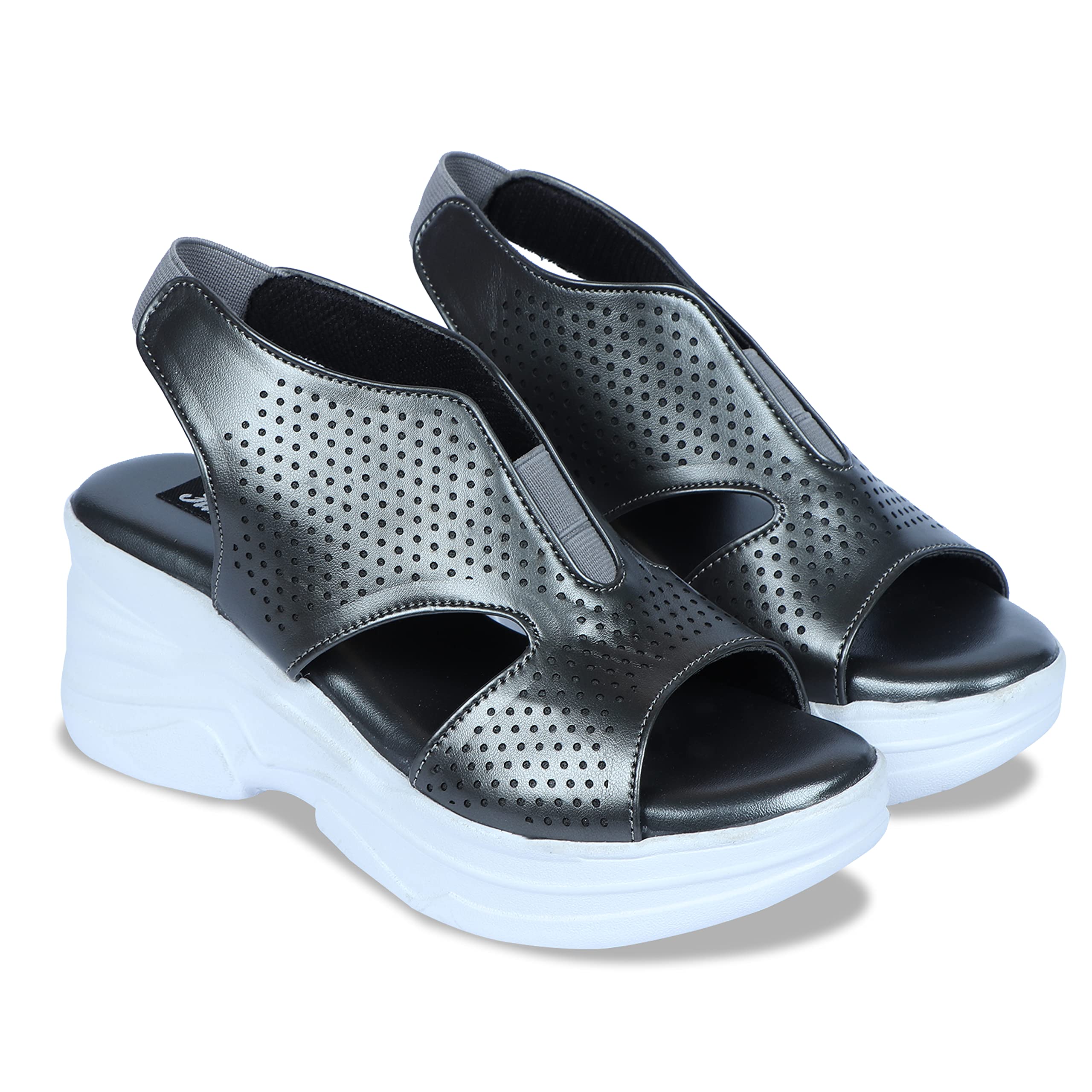 HimQuen Women Fashion Comfortable Leather Material PVC Rubber Sole Outer Mesh Strapped Anti-Slip Water Resistant Outdoor Wear Sandals_Black_6 UK (J3-Black_39) (B0B8SP5MLF) Amazon Price History, Amazon Price Tracker