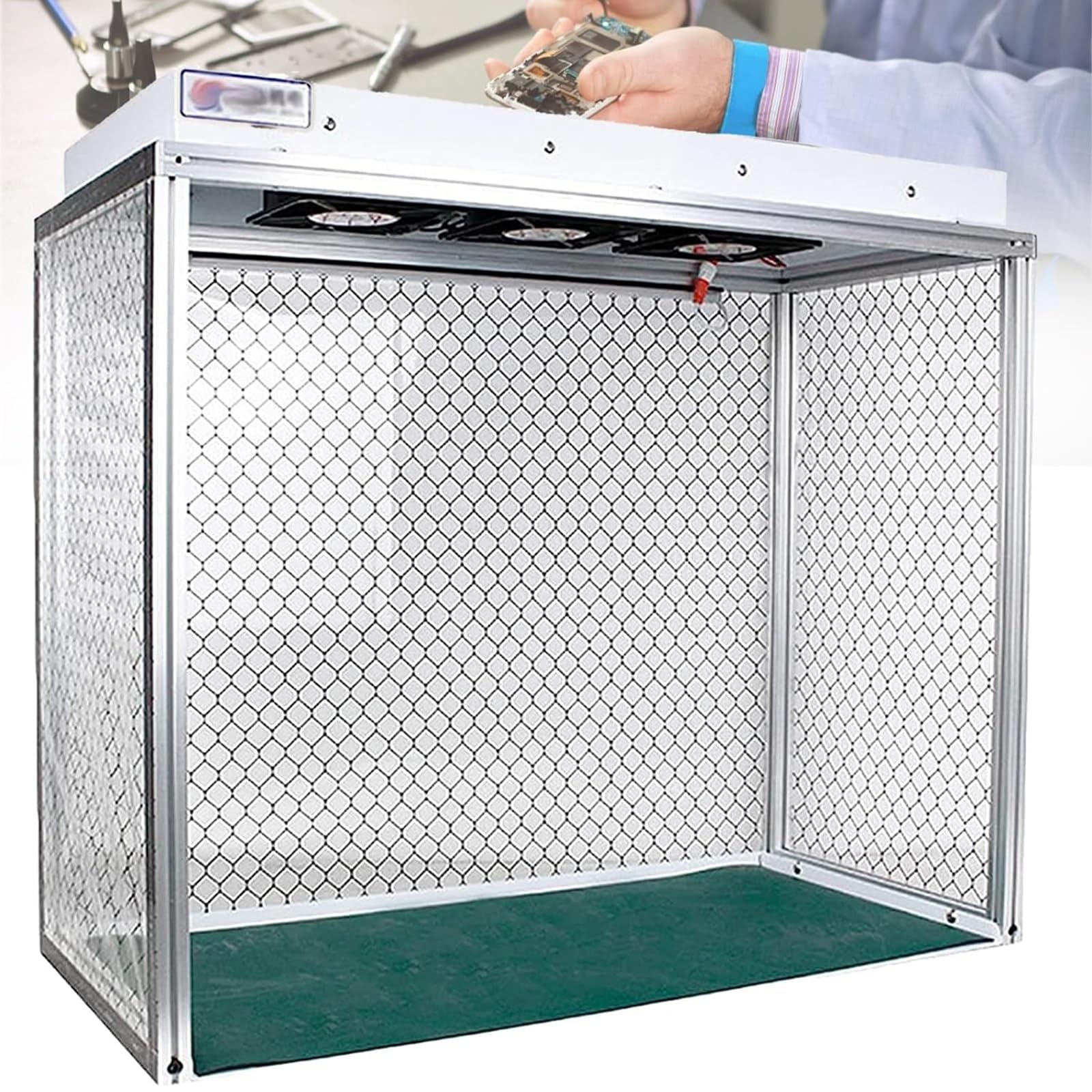 Vertikale Laminar Flow Hood, HEPA Filter Clean Bench mit drei Ventilatoren für staubfreie Handy-LCD-Bildschirm-Reparatur, Werkstatt und Labor