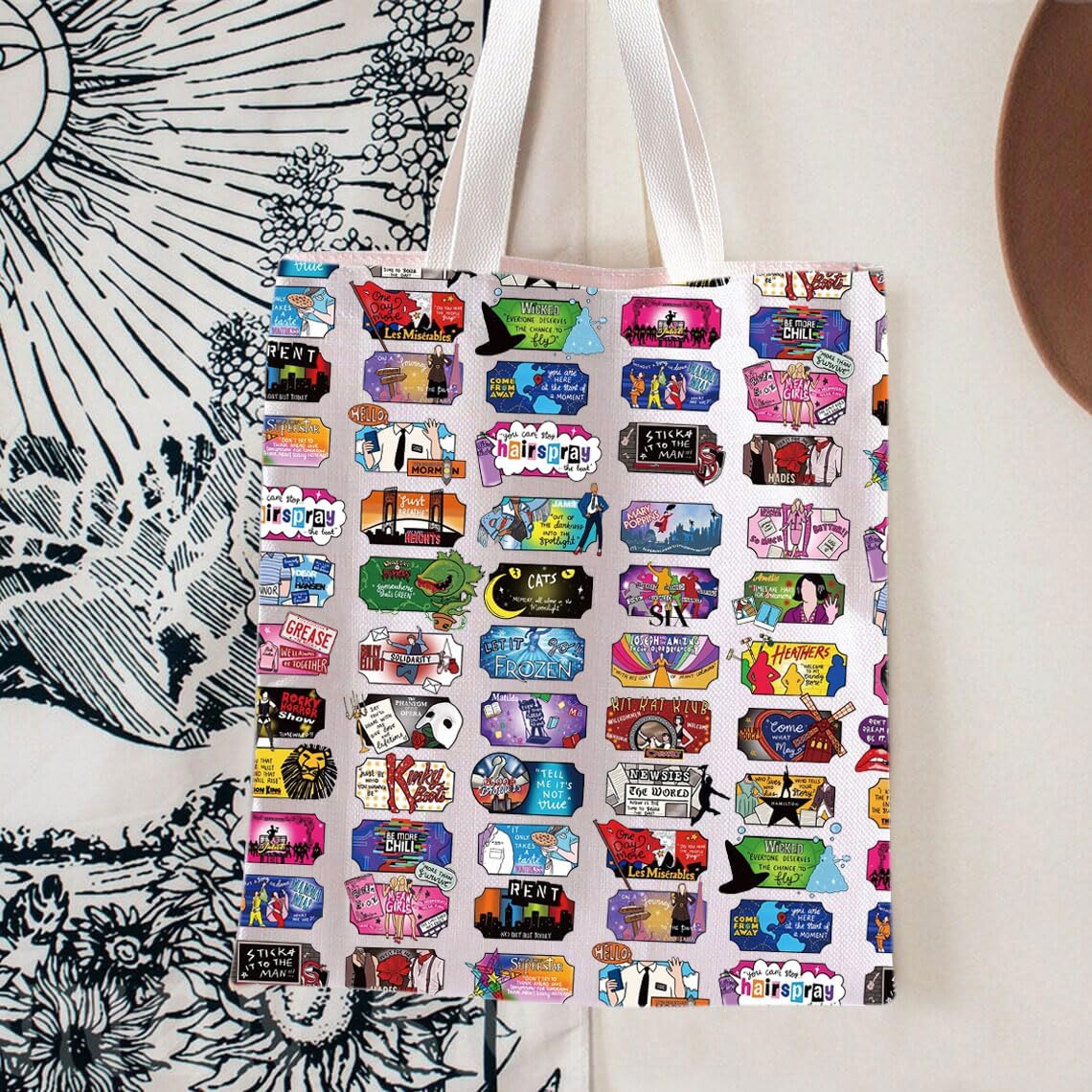 BLUPARK Musical Theatre Tote Bag Broadway Musical Character Tote Broadway Theatre Lover Gift Musical Reusable Grocery Bag - Image 5
