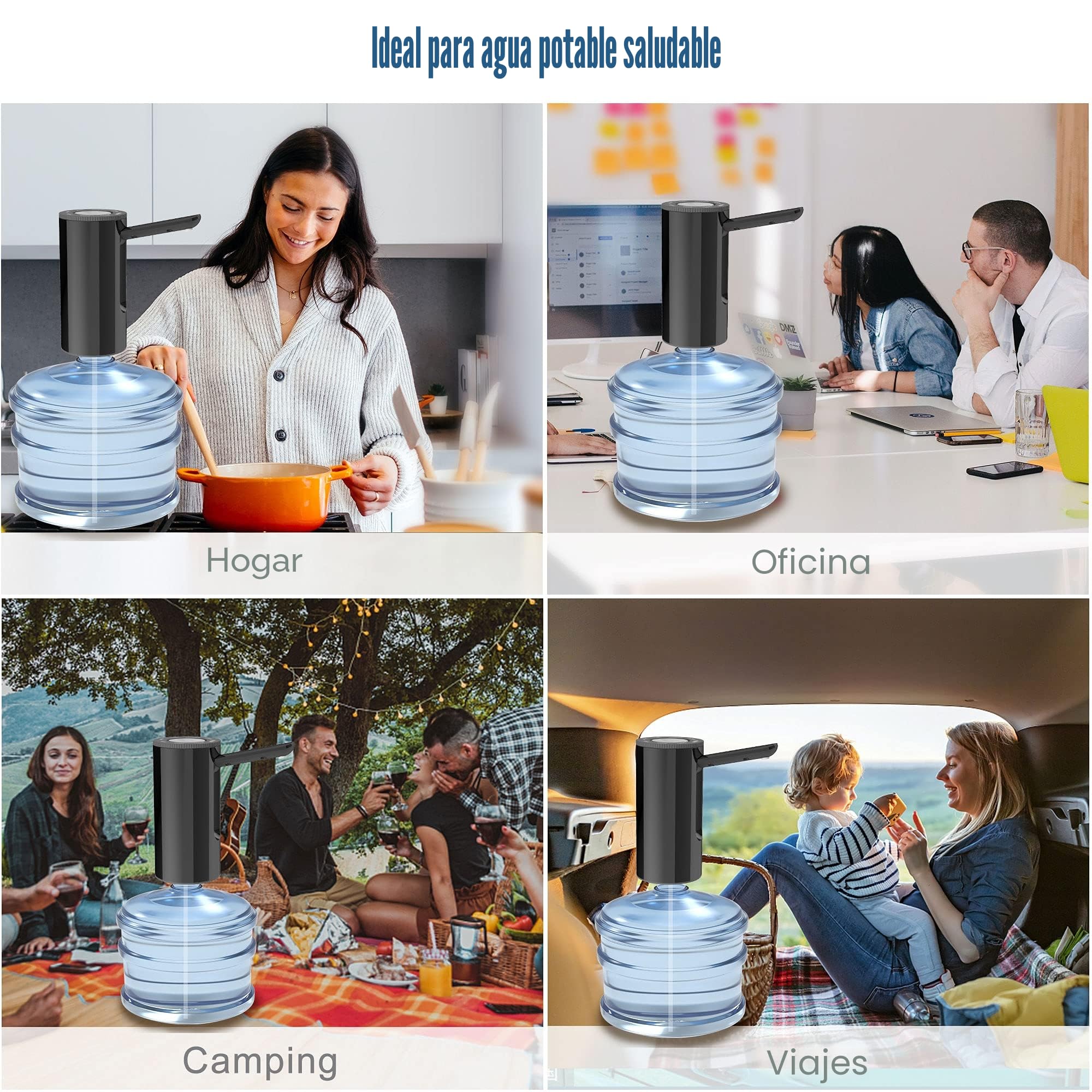 YISH Dispensador Electrico De Agua Fria de Garrafa: Bomba de Agua Potable, Dispensador USB Automático Plegable.