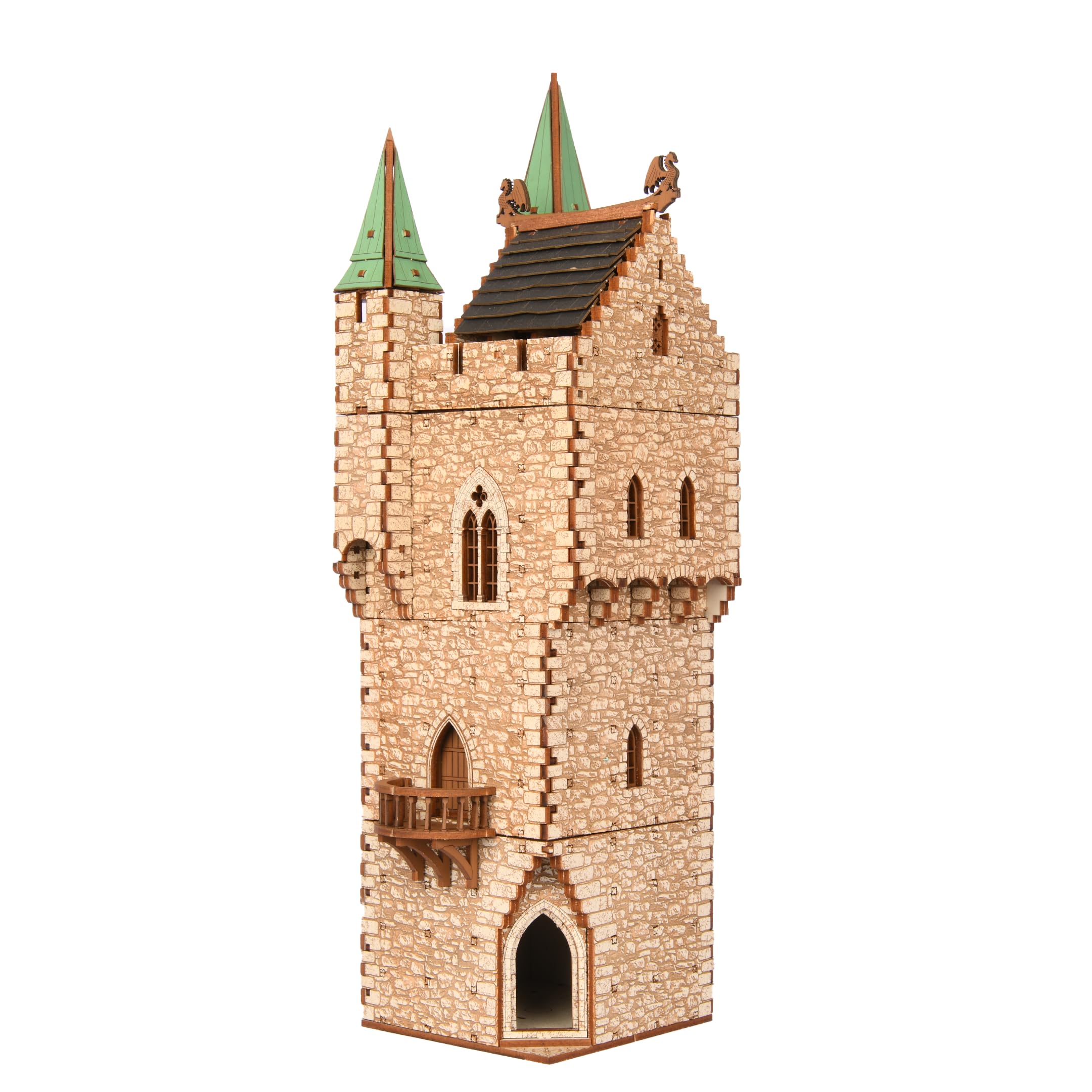 The Great Tower P- Medieval Castle - DIY Wooden Building Kit Crafts for Adults, Puzzle Wood Model Kit - Laser Cut Wooden Puzzle Architecture & Engineering Assembly Set - Hobby building kit - Realistic
