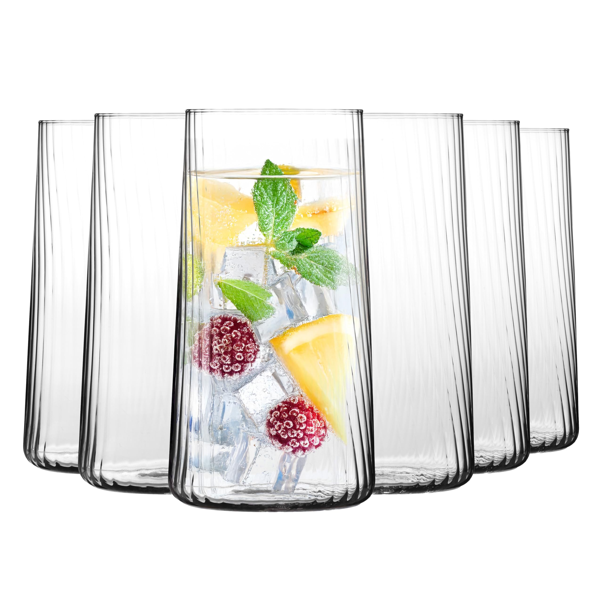 Krosno Highball Glasses Set of 6, 550 ml, Avant-Garde LUMI Collection