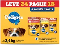 Pack Ração Úmida Pedigree Sachê Carne/Frango/Cordeiro para Cães Adultos de Raças Pequenas - Leve 24 Pague 18