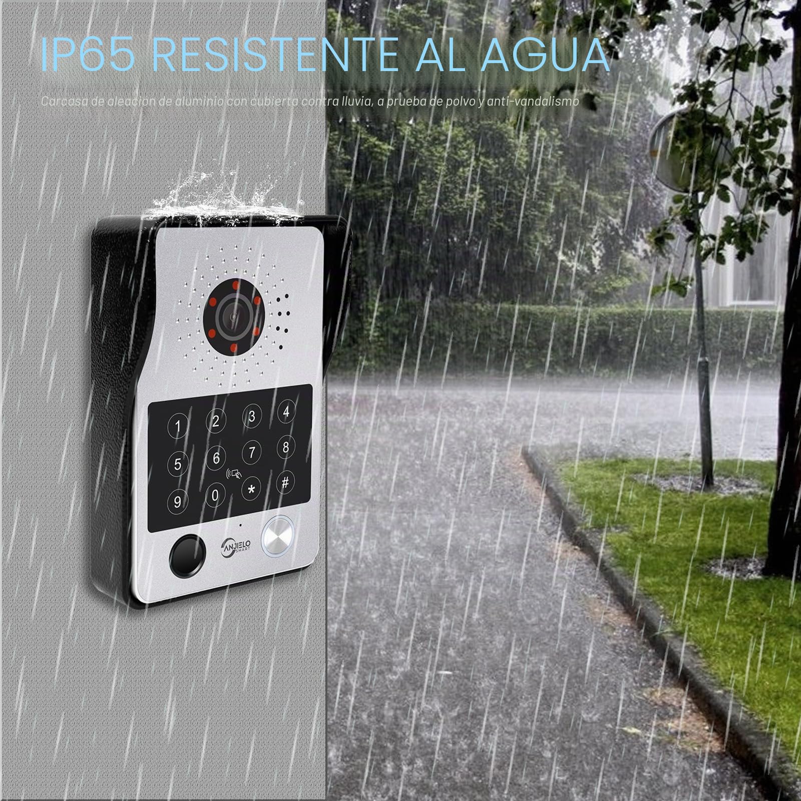 Videoportero con cable Sistema de intercomunicación de apartamentos,Monitor táctil de 10 pulgadas,Cámara HD 1080P Timbre,Huella dactilar,Tarjeta RFID,Desbloqueo por contrase (1 Timbre+3 Monitor)