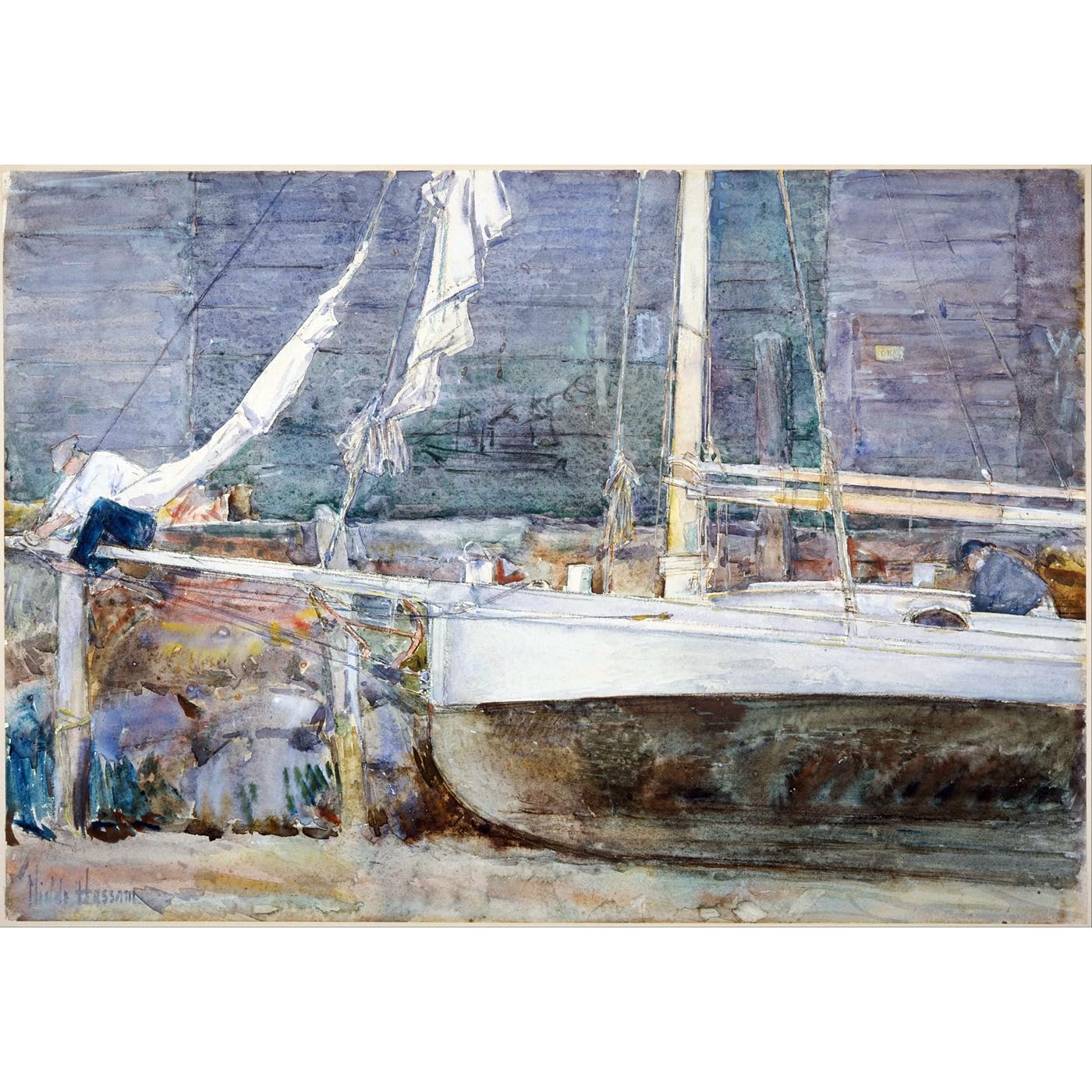Toile de qualité supérieure Childe Hassam Drydock Gloucester - 2
