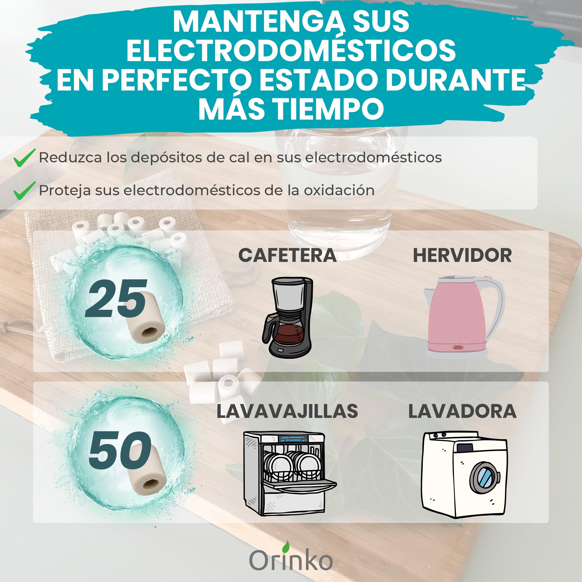ORINKO® Perlas de Cerámica EM Grises x150 - Pastillas Naturales para Reducir Cal en el Agua - Cerámica Mineral para Jarras y Botellas Filtrantes - Alternativa Sostenible sin Plástico