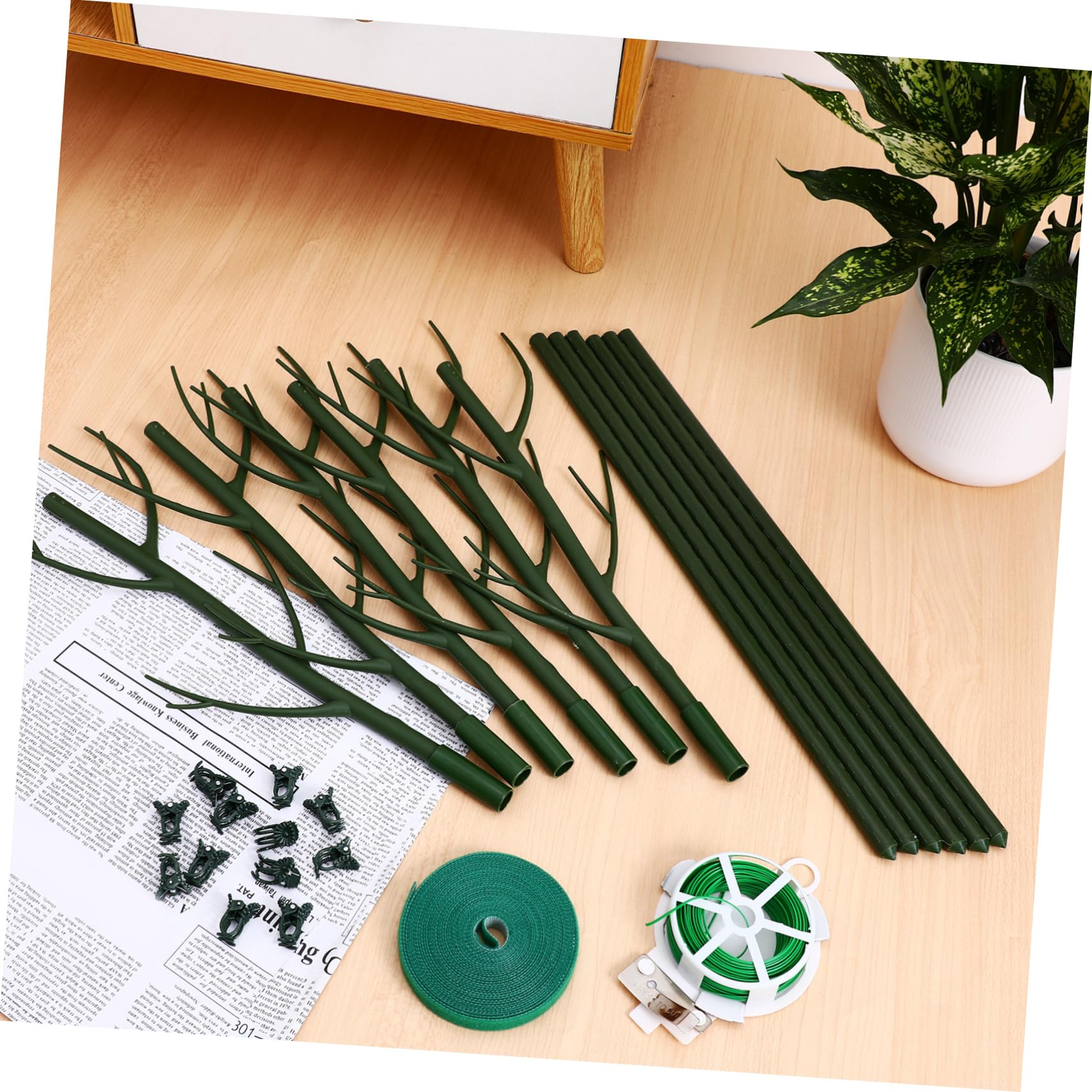 iplusmile Tuteurs de Jardin pour Monstera, Support pour Plantes Hautes, Plastique Vert, Extensible et Robuste, 1 Set pour Intérieur et Jardin
