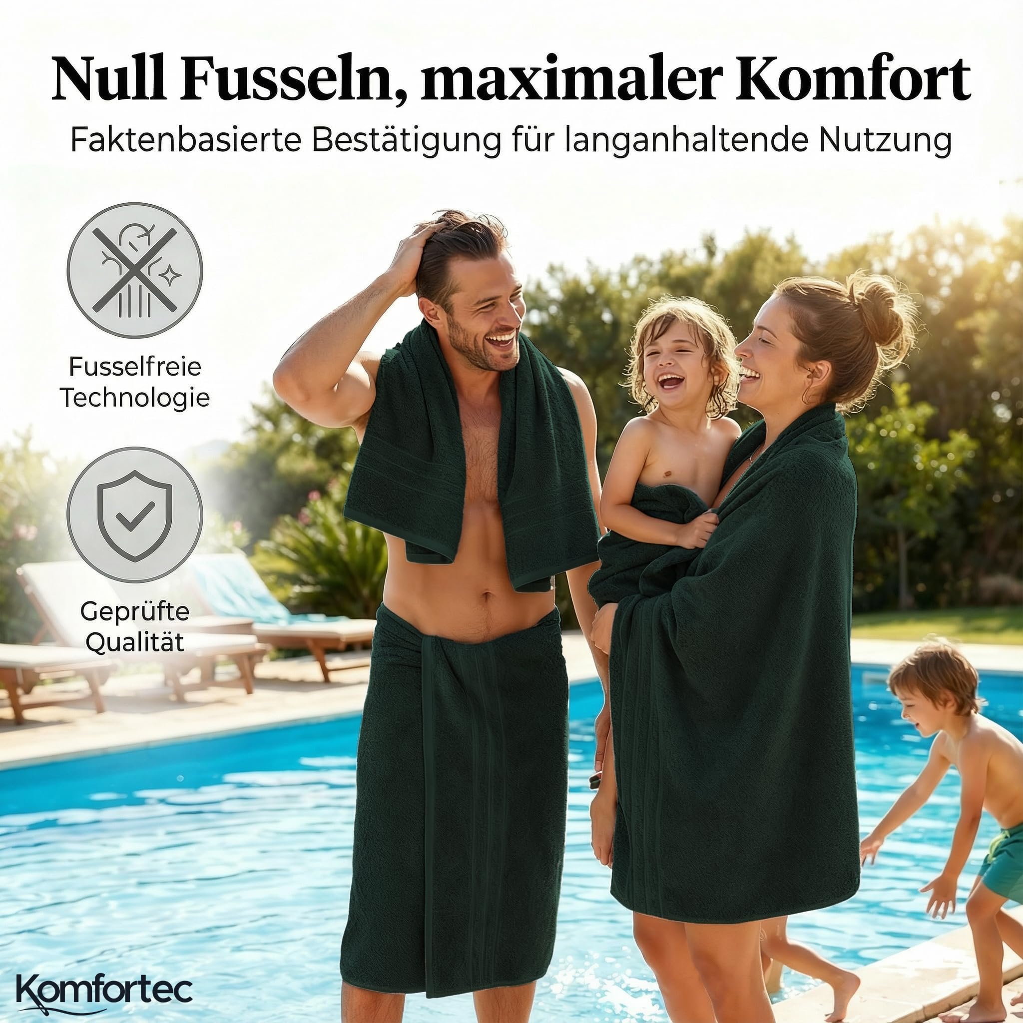 Komfortec Badetuch 100x200 cm aus 100% Baumwolle – Bild 7