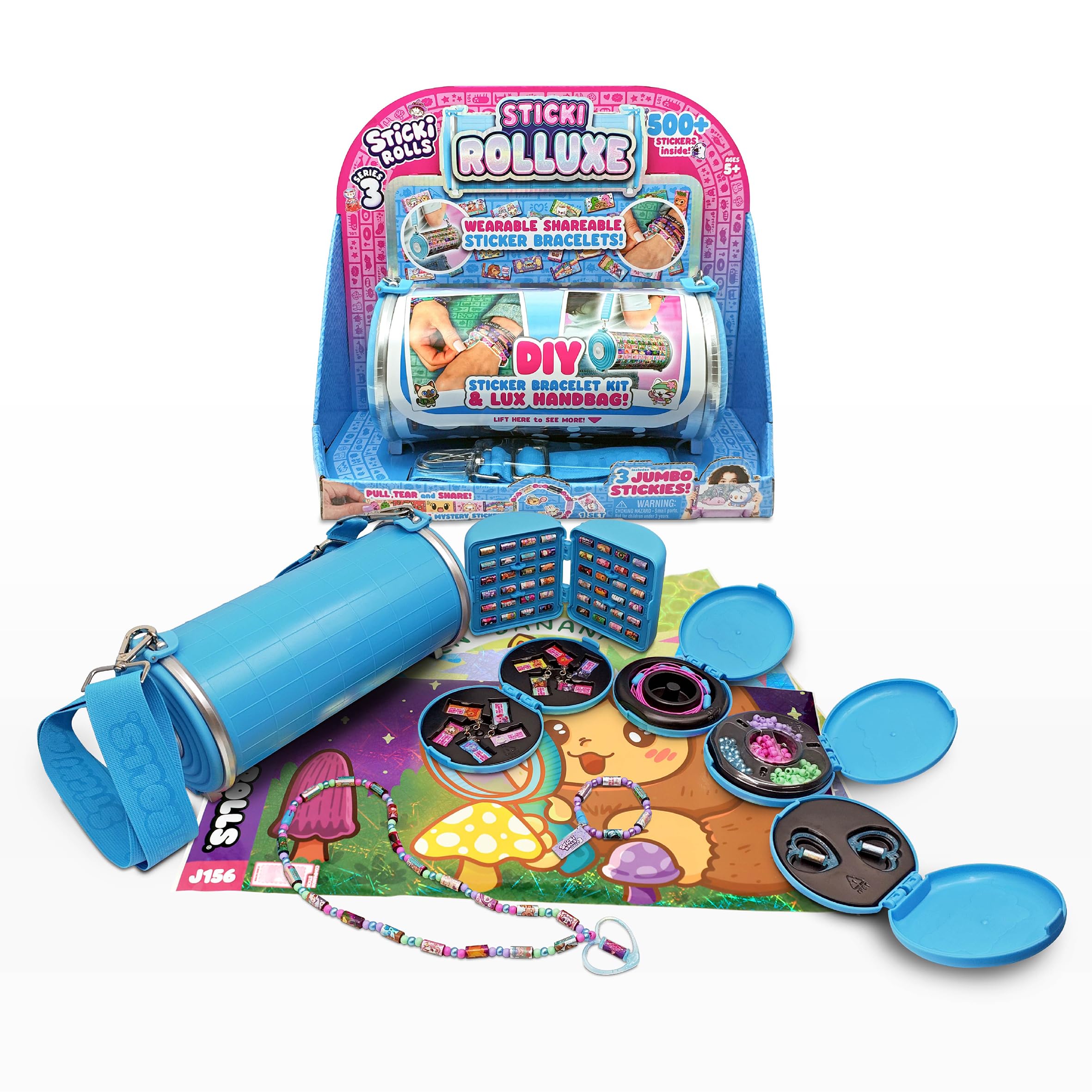 Sticki Rolls Sticki Rolluxe S3, Handbag Carry Case, Sticker Jewellery Craft Kit