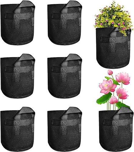 Paquete de 8 macetas de lirio para estanque, macetas de estanque acuático para estanque, macetas de tela reutilizables duraderas y transpirables,