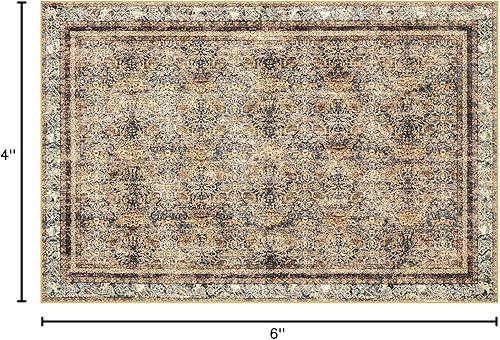 Miniatura 369 de Phantoscope Vintage Collection - Alfombra de área de 8 x 10 pies, alfombra grande para sala de estar, lavable, bohemio, antideslizante